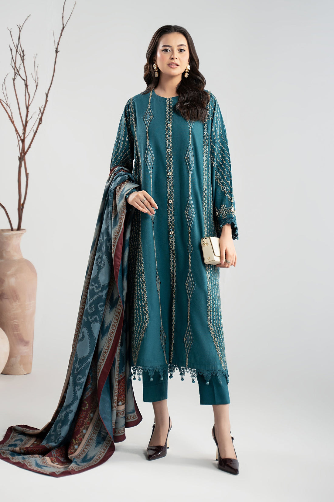 Maria B | Luxury Winter Pret 25 | DW-W25-51-Blue - House Of Hania
