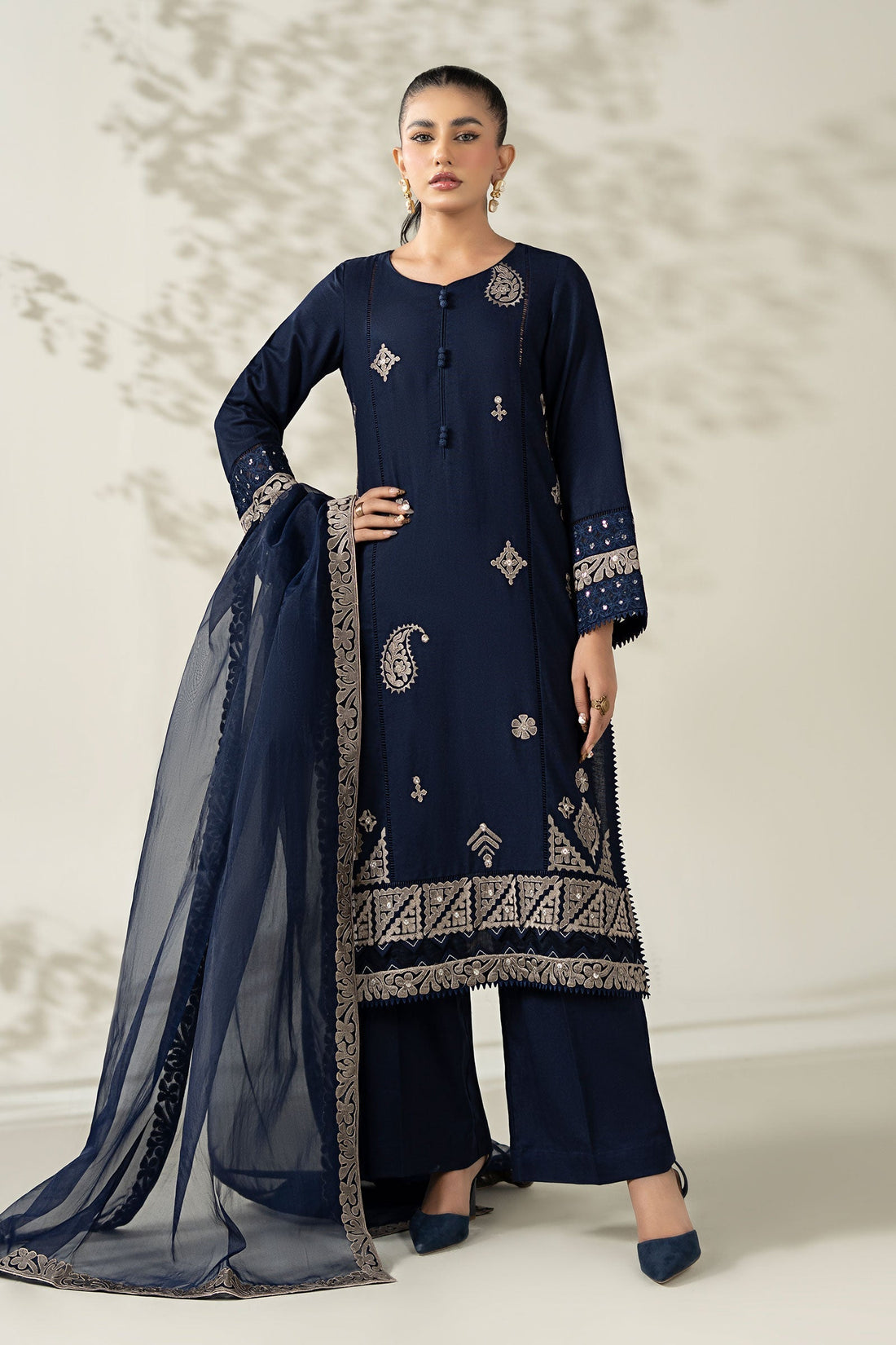 Maria B | Luxury Winter Pret 25 | DW-W25-54-Blue - House Of Hania
