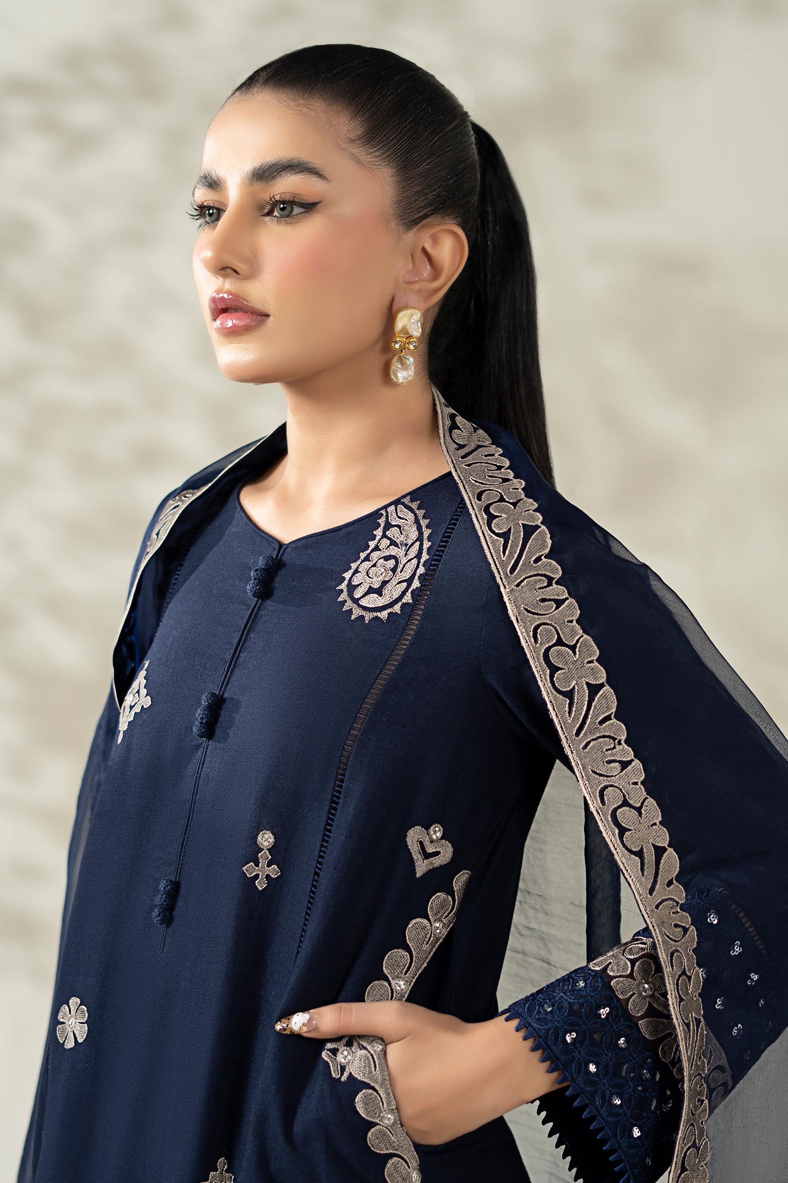 Maria B | Luxury Winter Pret 25 | DW-W25-54-Blue - House Of Hania