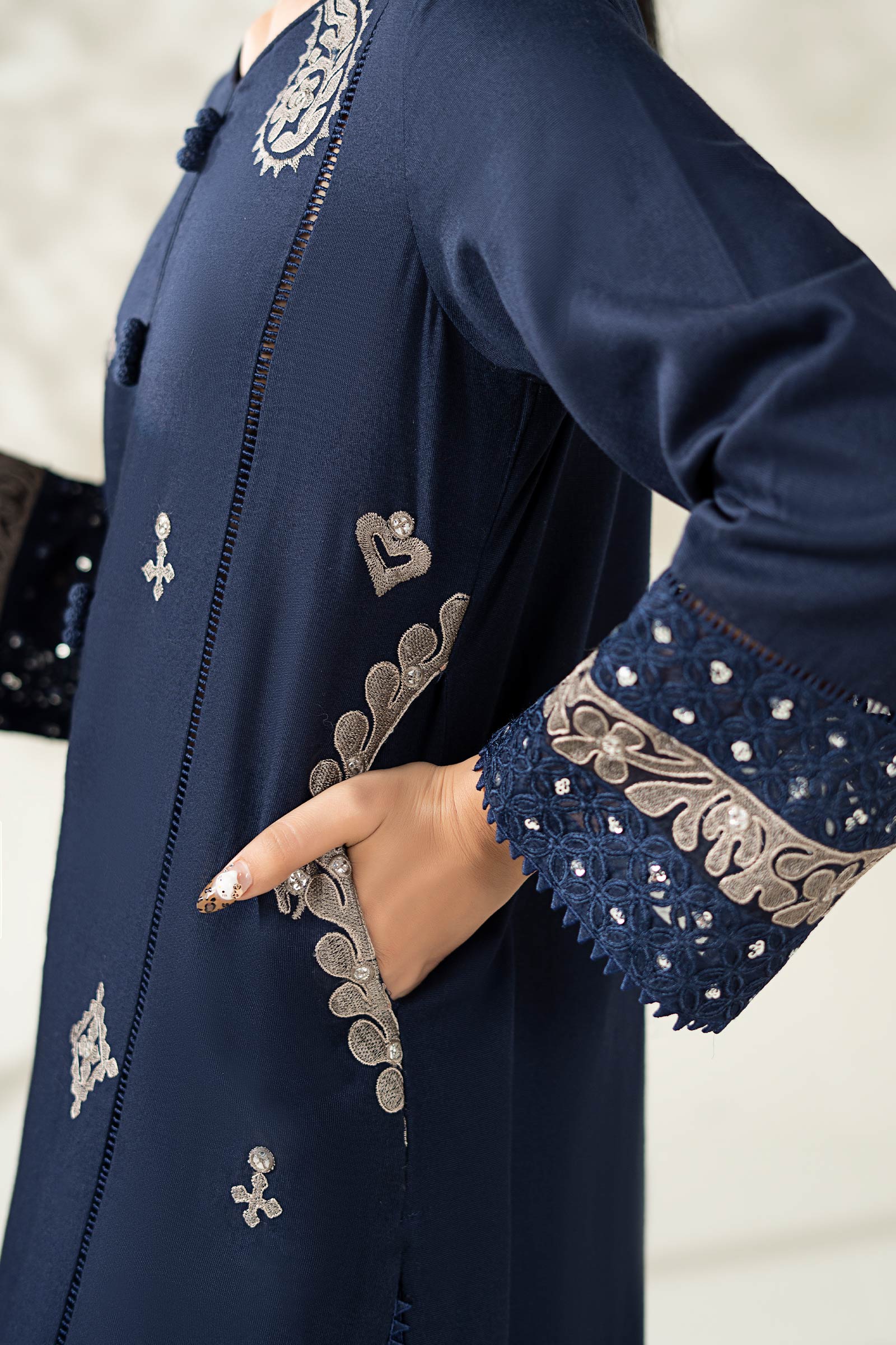 Maria B | Luxury Winter Pret 25 | DW-W25-54-Blue - House Of Hania