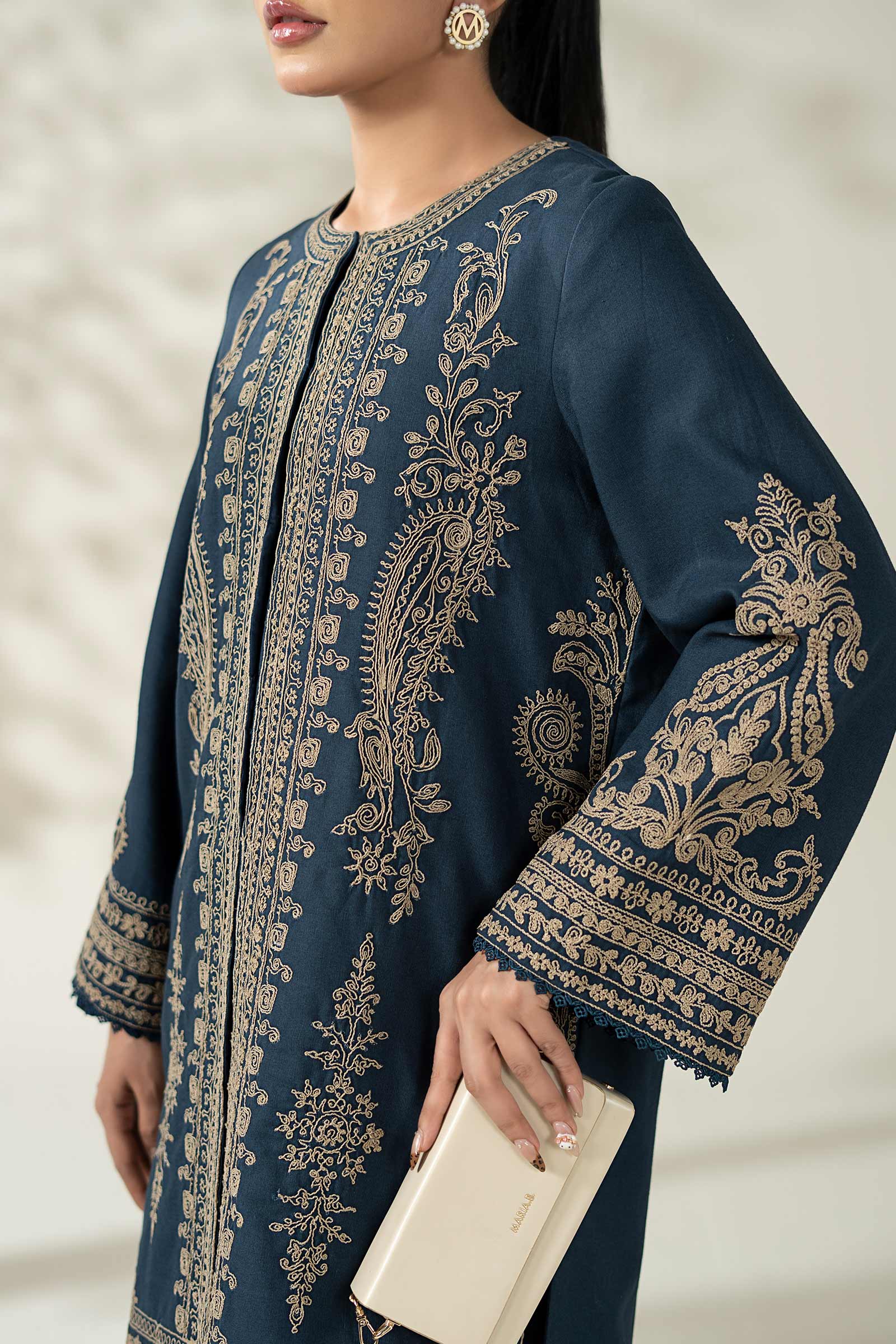 Maria B | Luxury Winter Pret 25 | DW-W25-58-Blue - House Of Hania