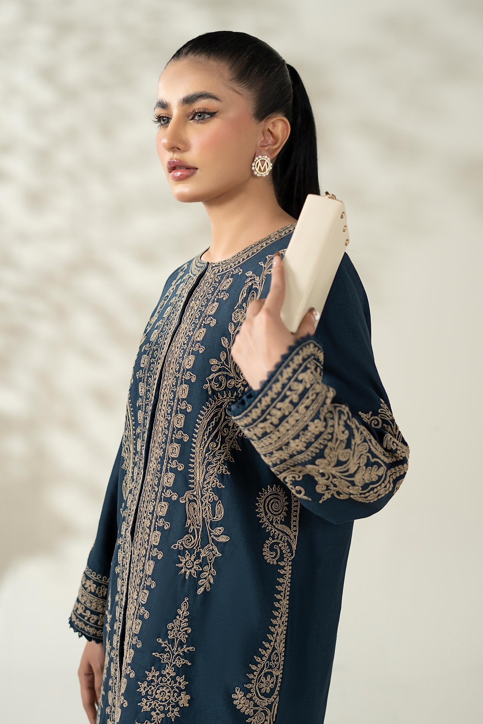 Maria B | Luxury Winter Pret 25 | DW-W25-58-Blue - House Of Hania