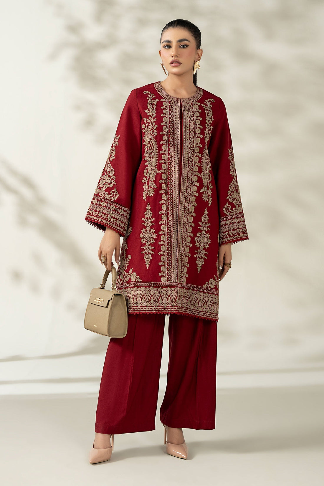 Maria B | Luxury Winter Pret 25 | DW-W25-58-Maroon - House Of Hania