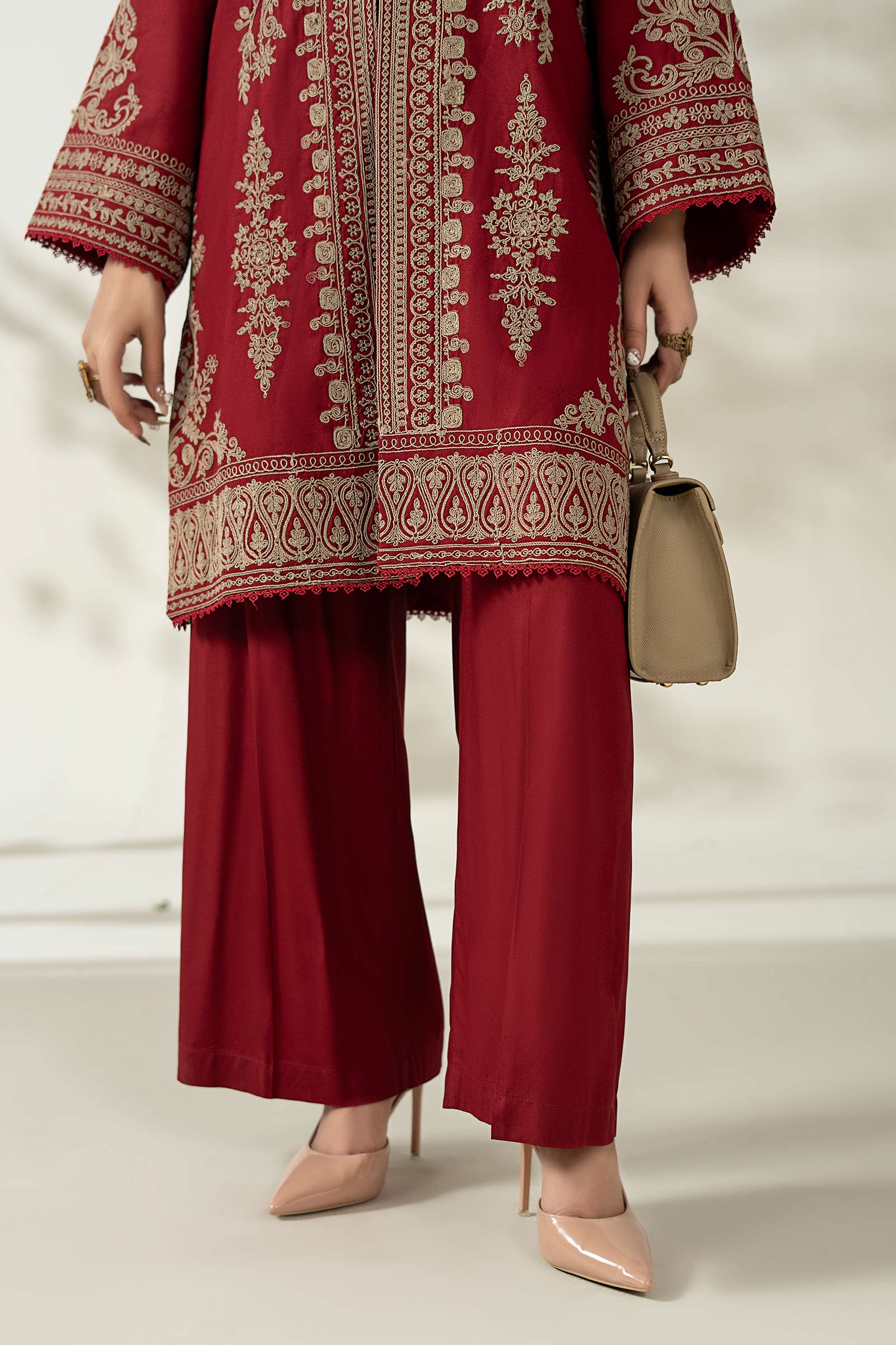 Maria B | Luxury Winter Pret 25 | DW-W25-58-Maroon - House Of Hania