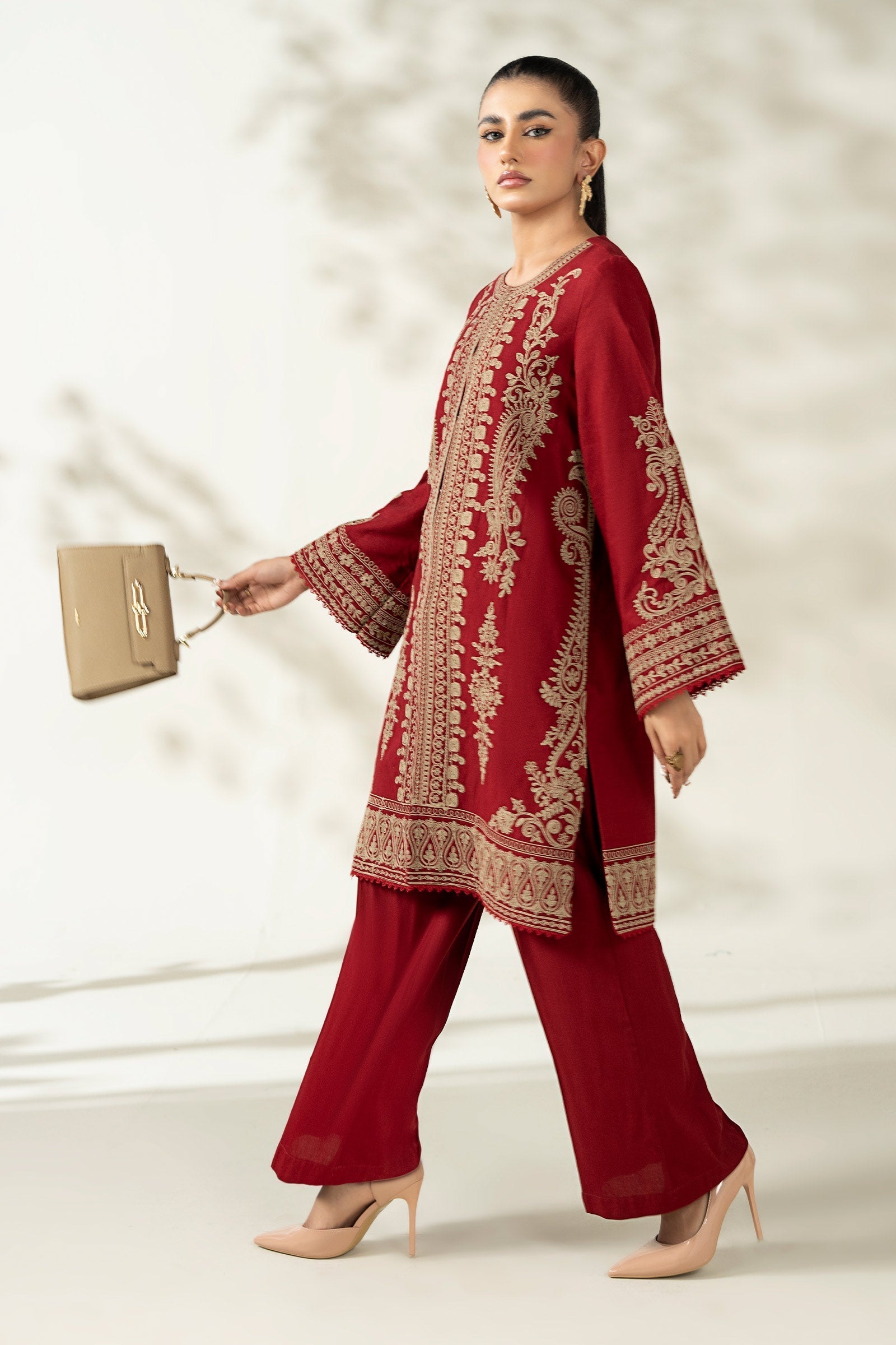 Maria B | Luxury Winter Pret 25 | DW-W25-58-Maroon - House Of Hania