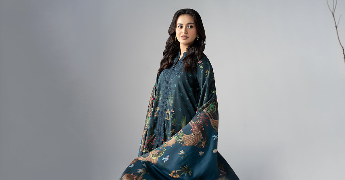 Maria B | Luxury Winter Pret 25 | DW-W25-59-Teal - House Of Hania