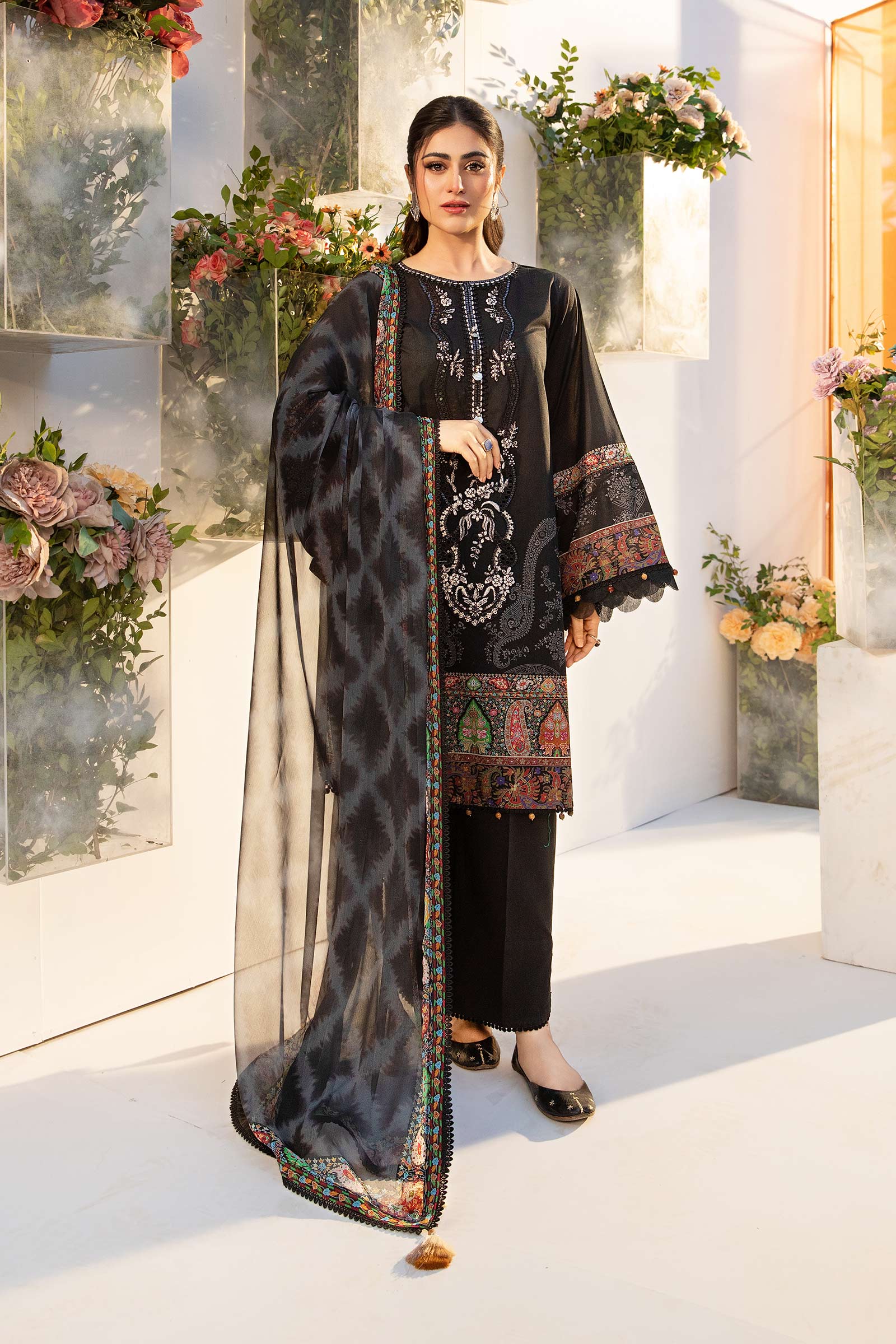 Maria B | M Basic Summer Lawn 25 | MB-CUS25-703A - House Of Hania