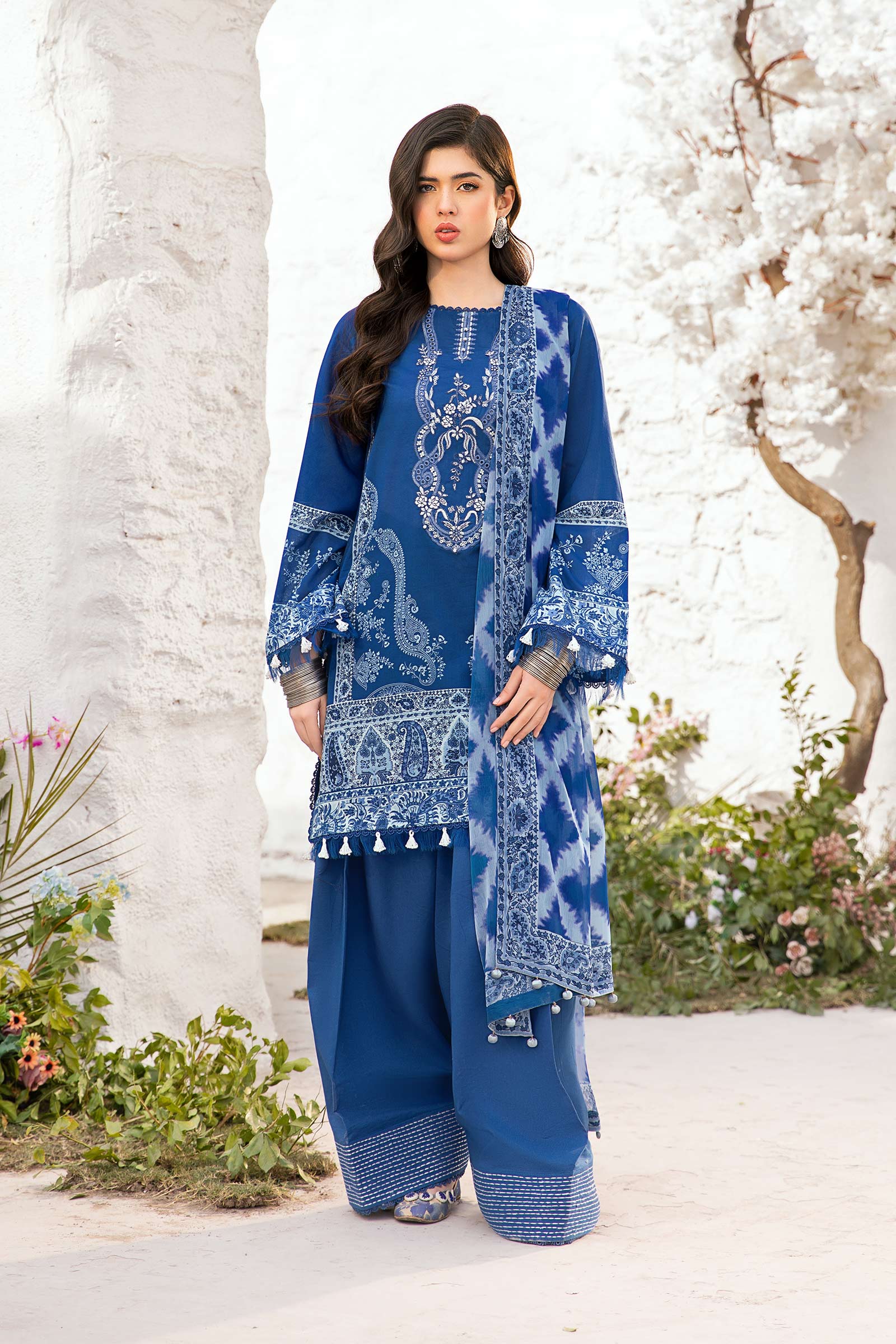 Maria B | M Basic Summer Lawn 25 | MB-CUS25-703B - House Of Hania