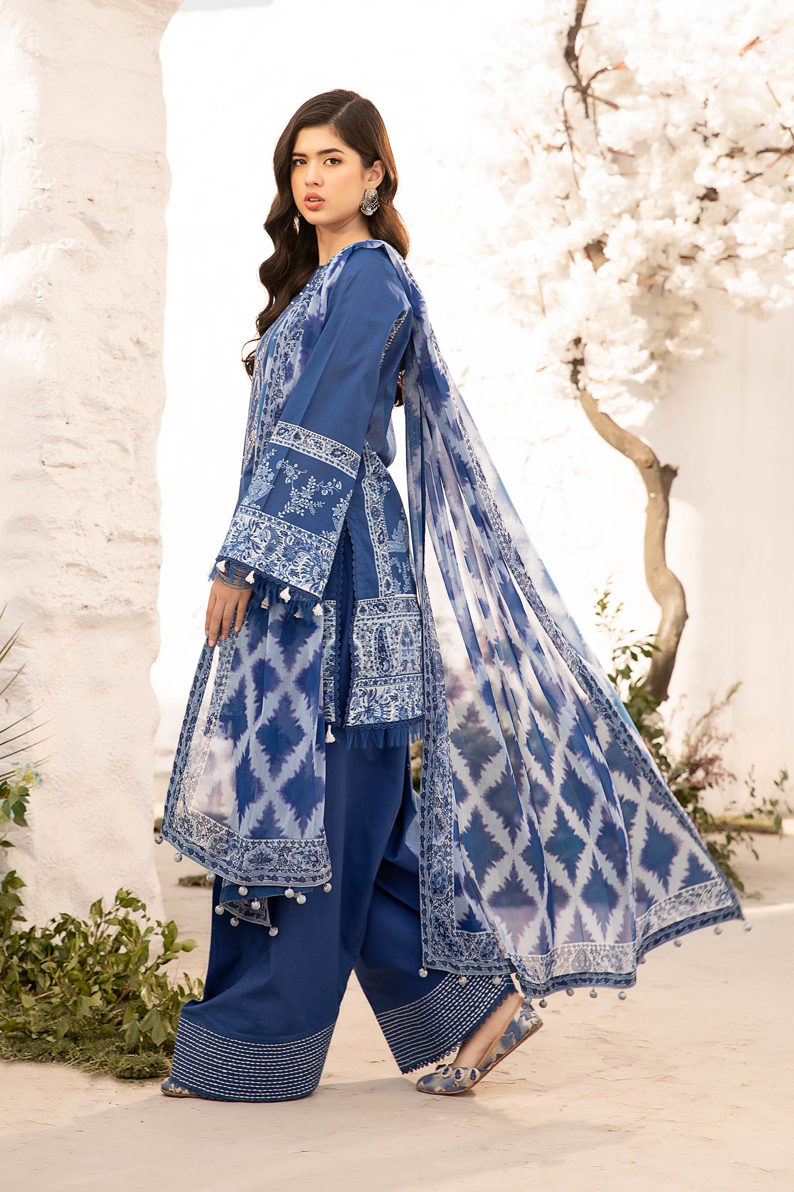 Maria B | M Basic Summer Lawn 25 | MB-CUS25-703B - House Of Hania