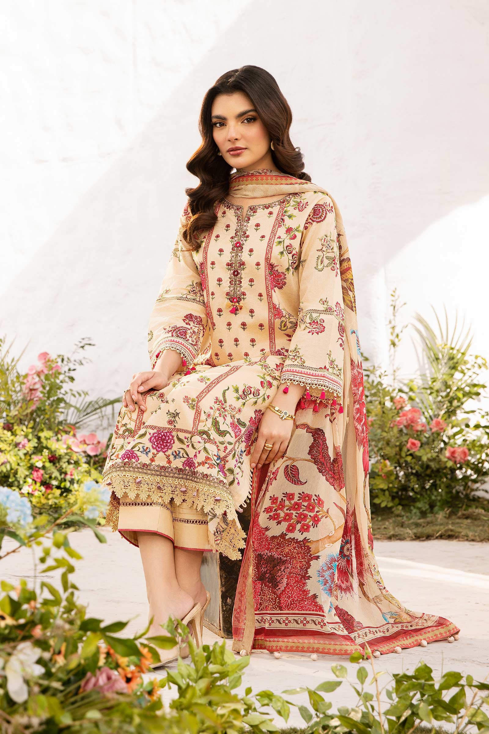 Maria B | M Basic Summer Lawn 25 | MB-CUS25-705A - House Of Hania