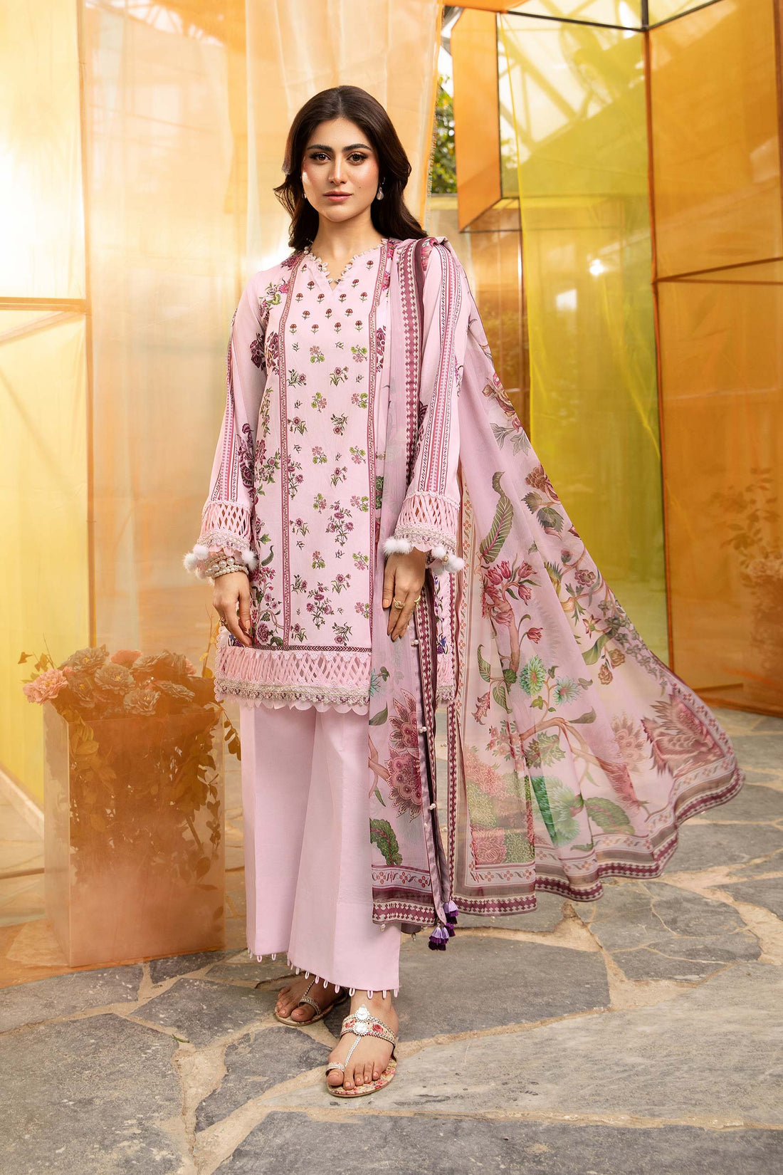 Maria B | M Basic Summer Lawn 25 | MB-CUS25-705B - House Of Hania