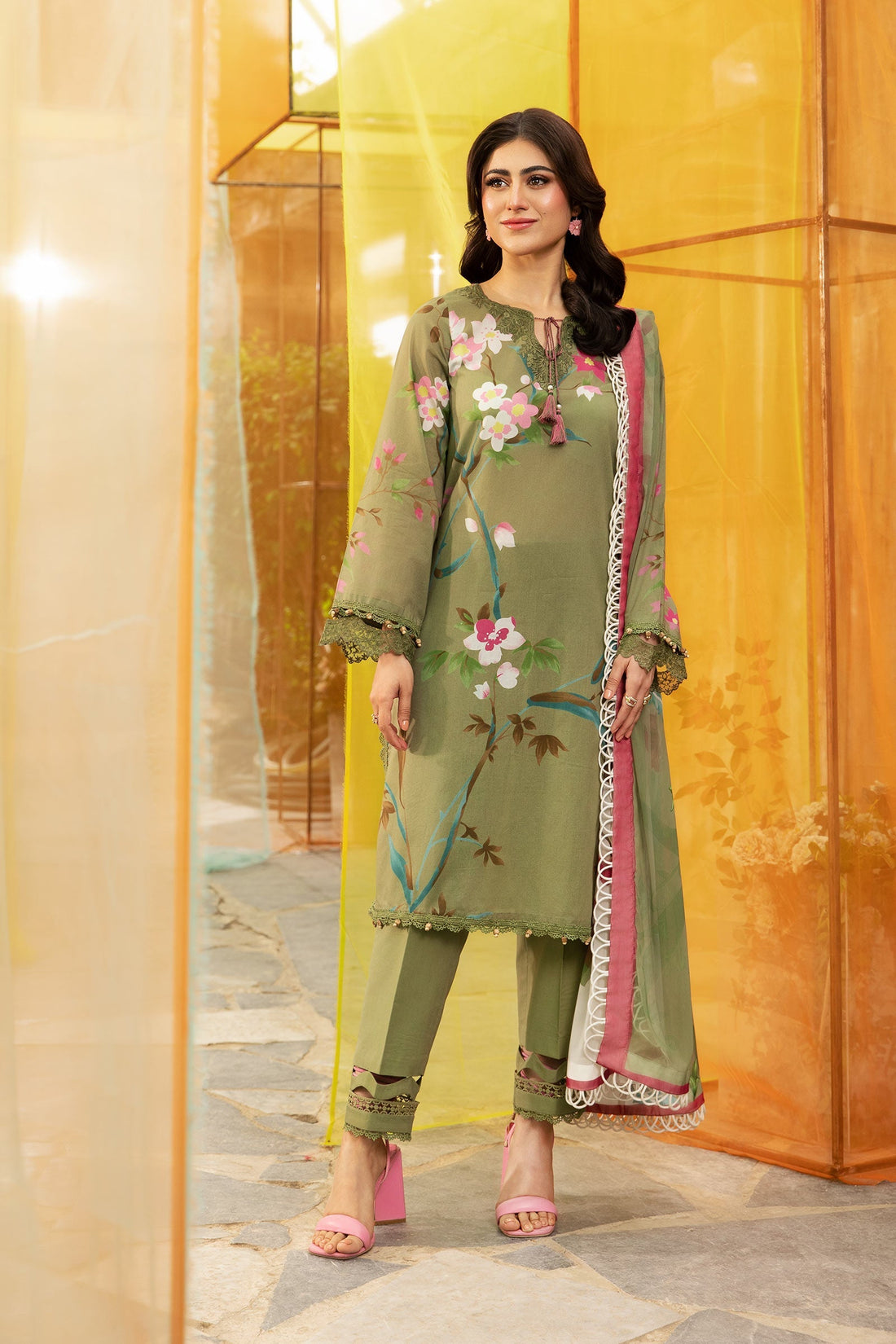 Maria B | M Basic Summer Lawn 25 | MB-CUS25-707A - House Of Hania