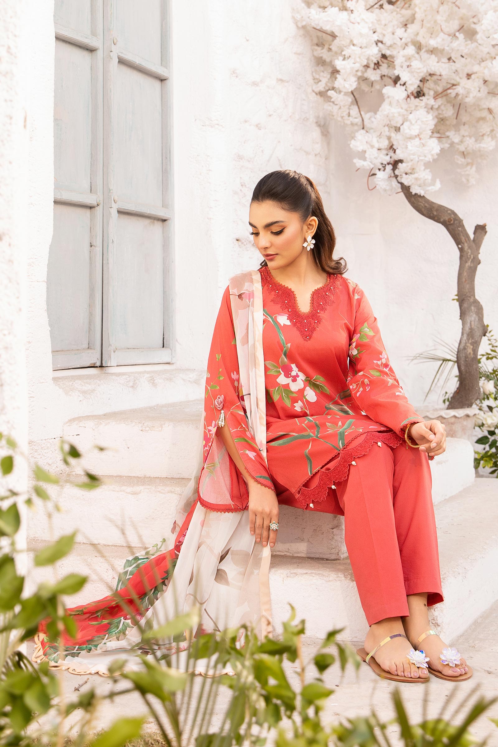 Maria B | M Basic Summer Lawn 25 | MB-CUS25-707B - House Of Hania