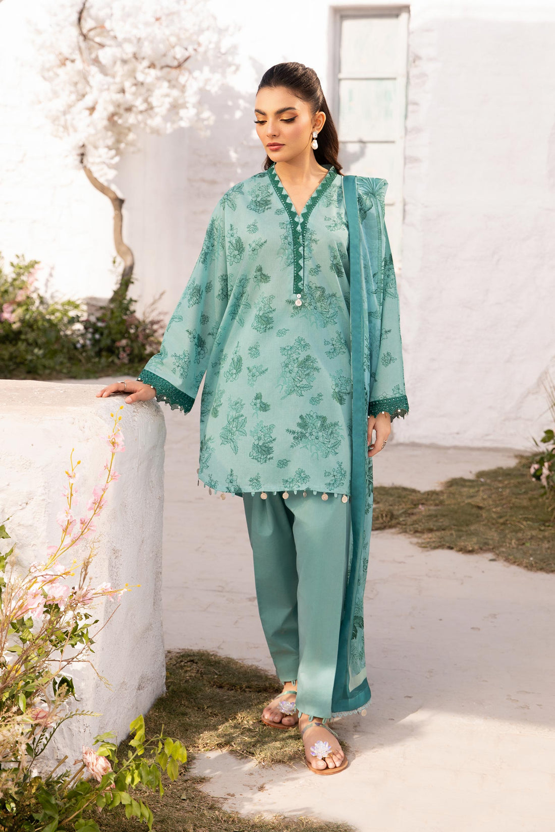 Maria B | M Basic Summer Lawn 25 | MB-CUS25-708B - House Of Hania