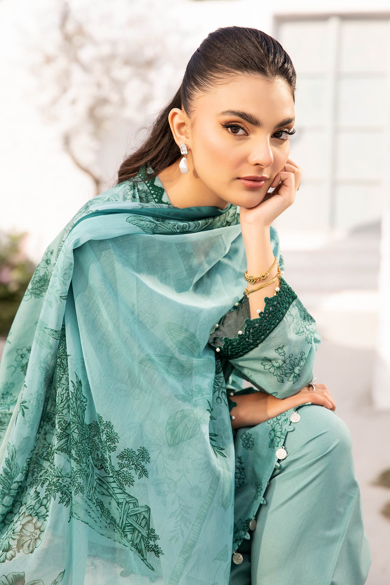 Maria B | M Basic Summer Lawn 25 | MB-CUS25-708B - House Of Hania