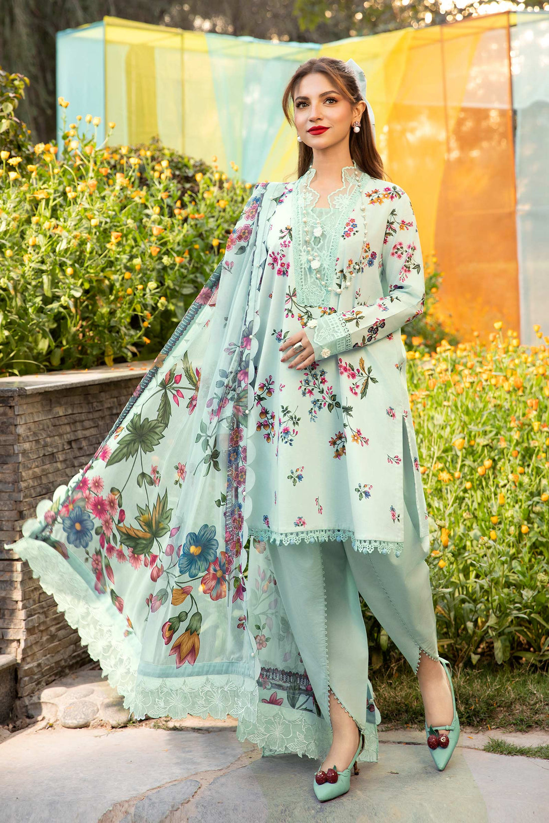 Maria B | M Basic Summer Lawn 25 | MB-CUS25-709B - House Of Hania