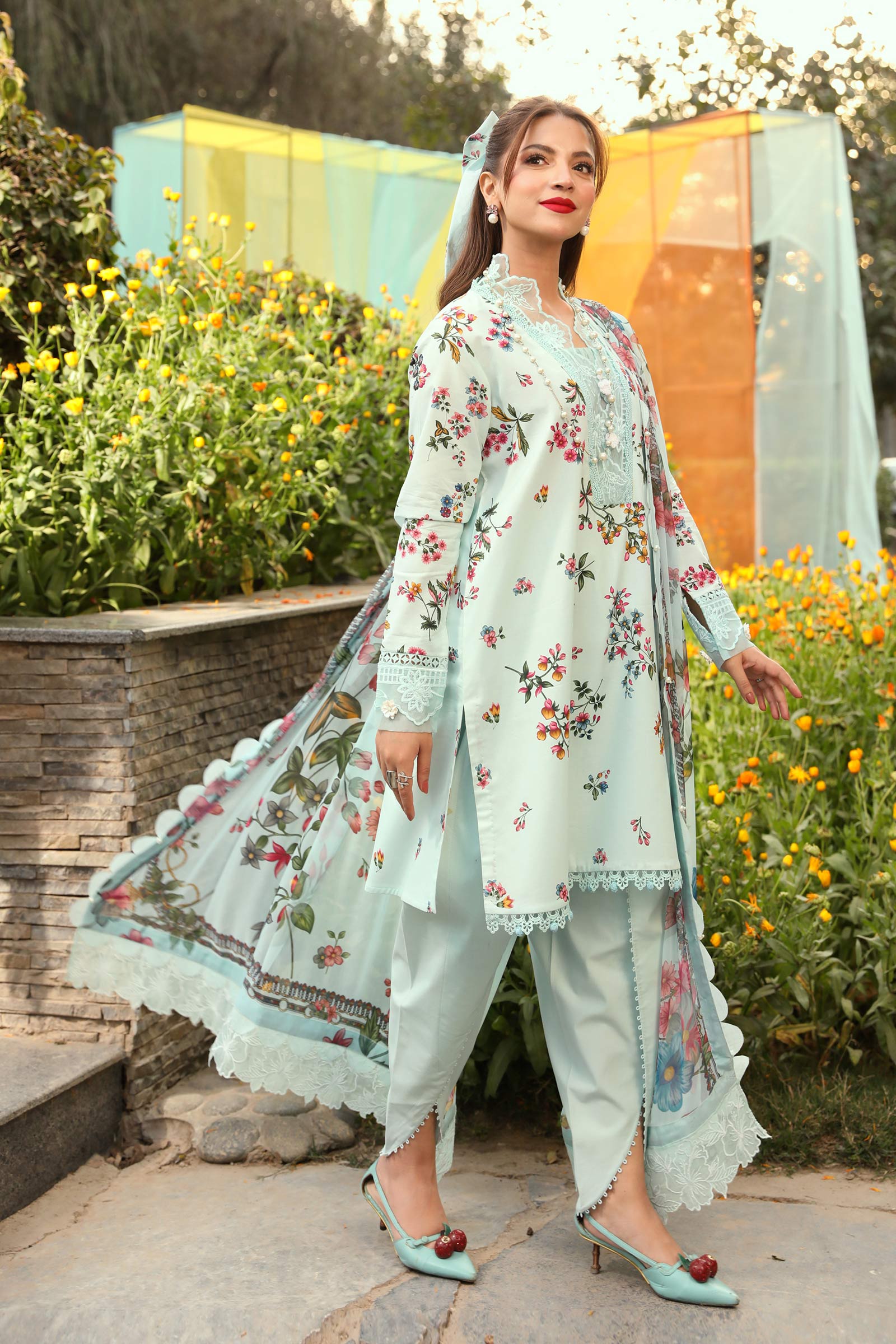 Maria B | M Basic Summer Lawn 25 | MB-CUS25-709B - House Of Hania