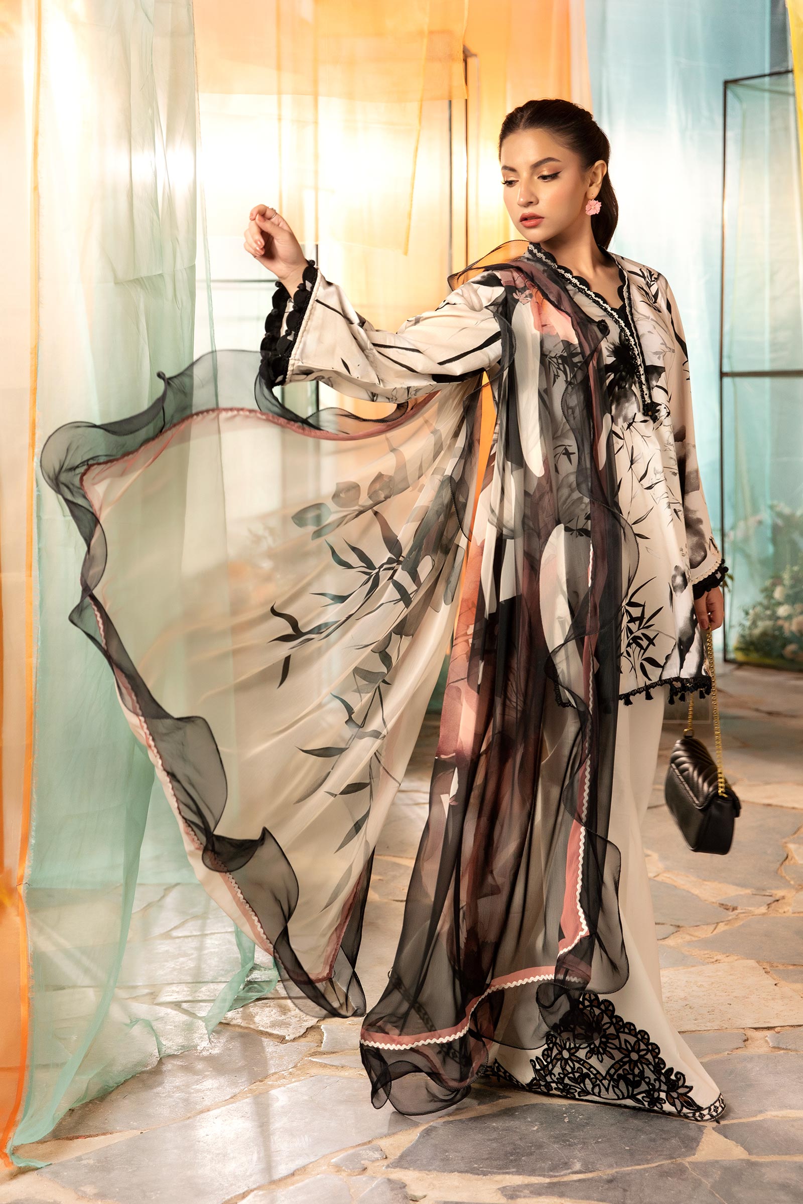 Maria B | M Basic Summer Lawn 25 | MB-CUS25-713B - House Of Hania