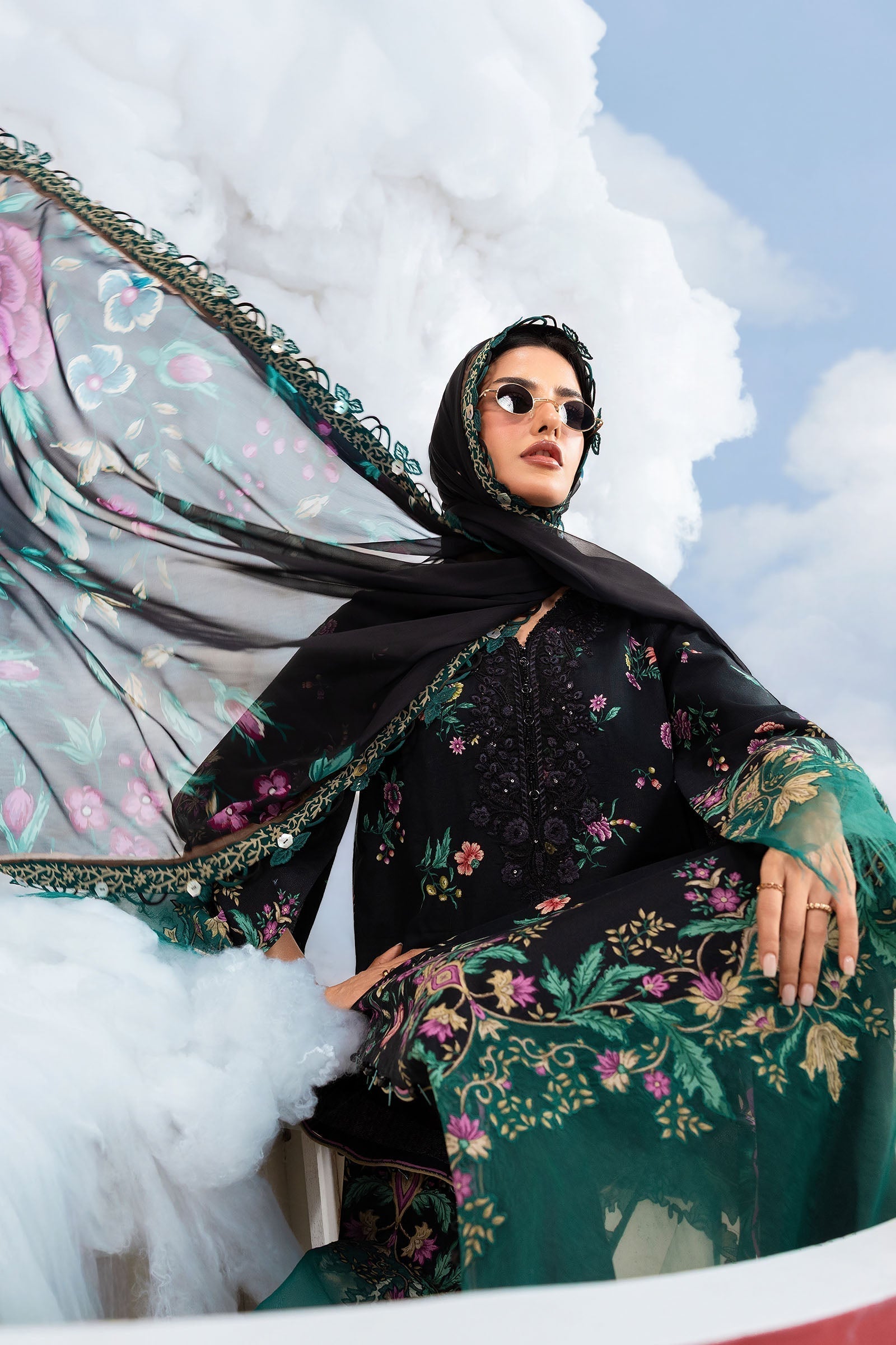 Maria B | M Basics Dreamscape Eid Lawn | MB-CUSV14-01B - House Of Hania