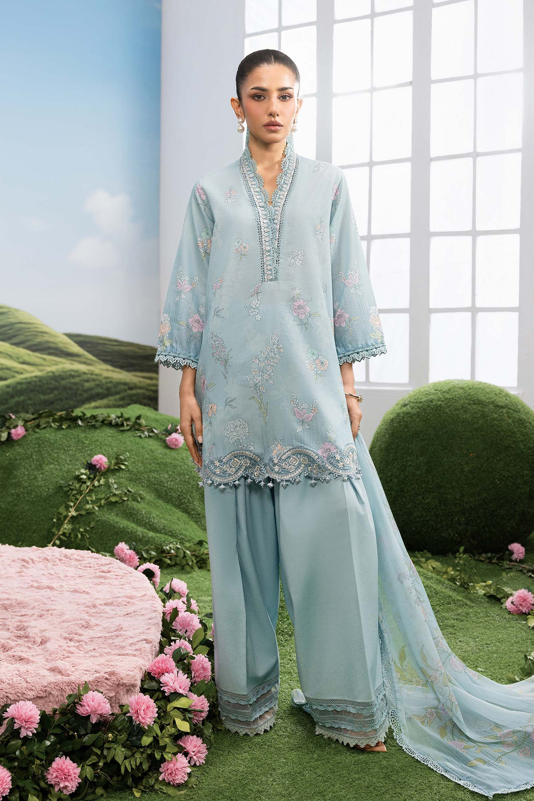 Maria B | M Basics Dreamscape Eid Lawn | MB-CUSV14-02B - House Of Hania