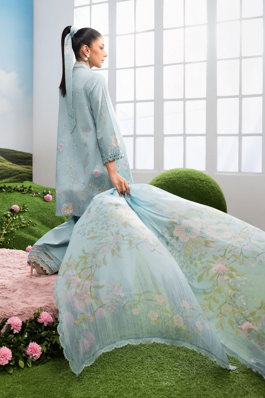 Maria B | M Basics Dreamscape Eid Lawn | MB-CUSV14-02B - House Of Hania