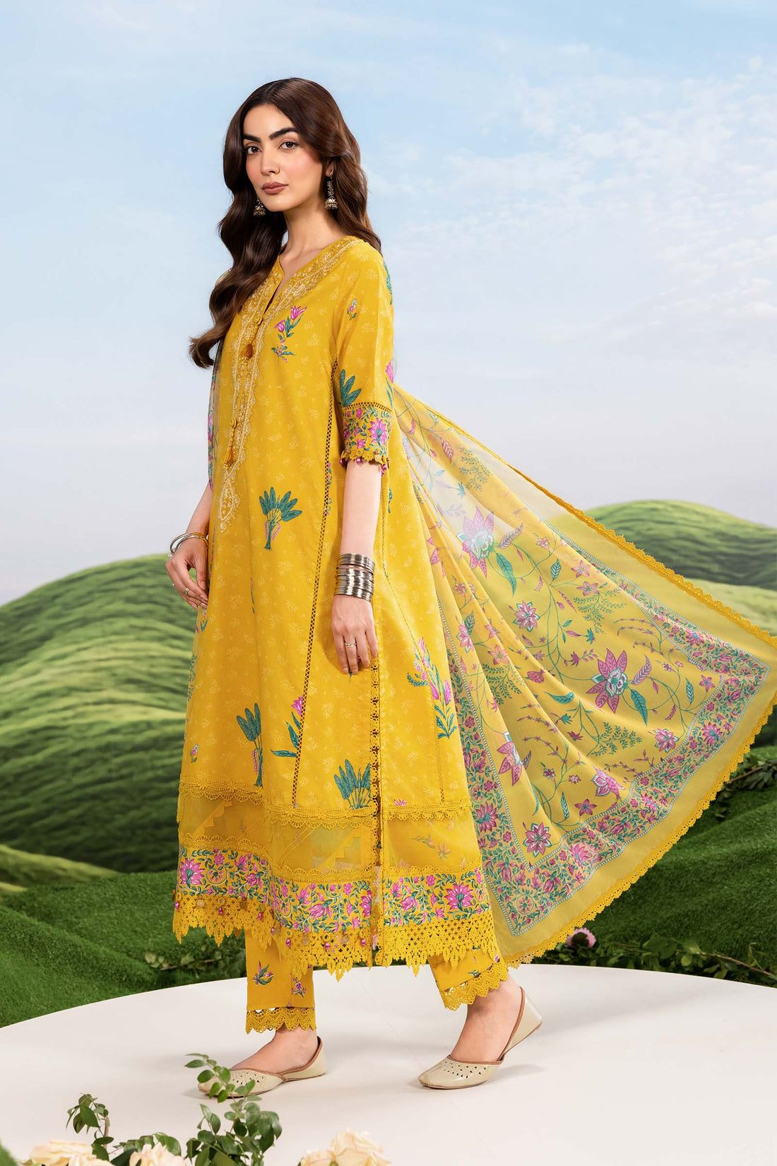 Maria B | M Basics Dreamscape Eid Lawn | MB-CUSV14-03A - House Of Hania