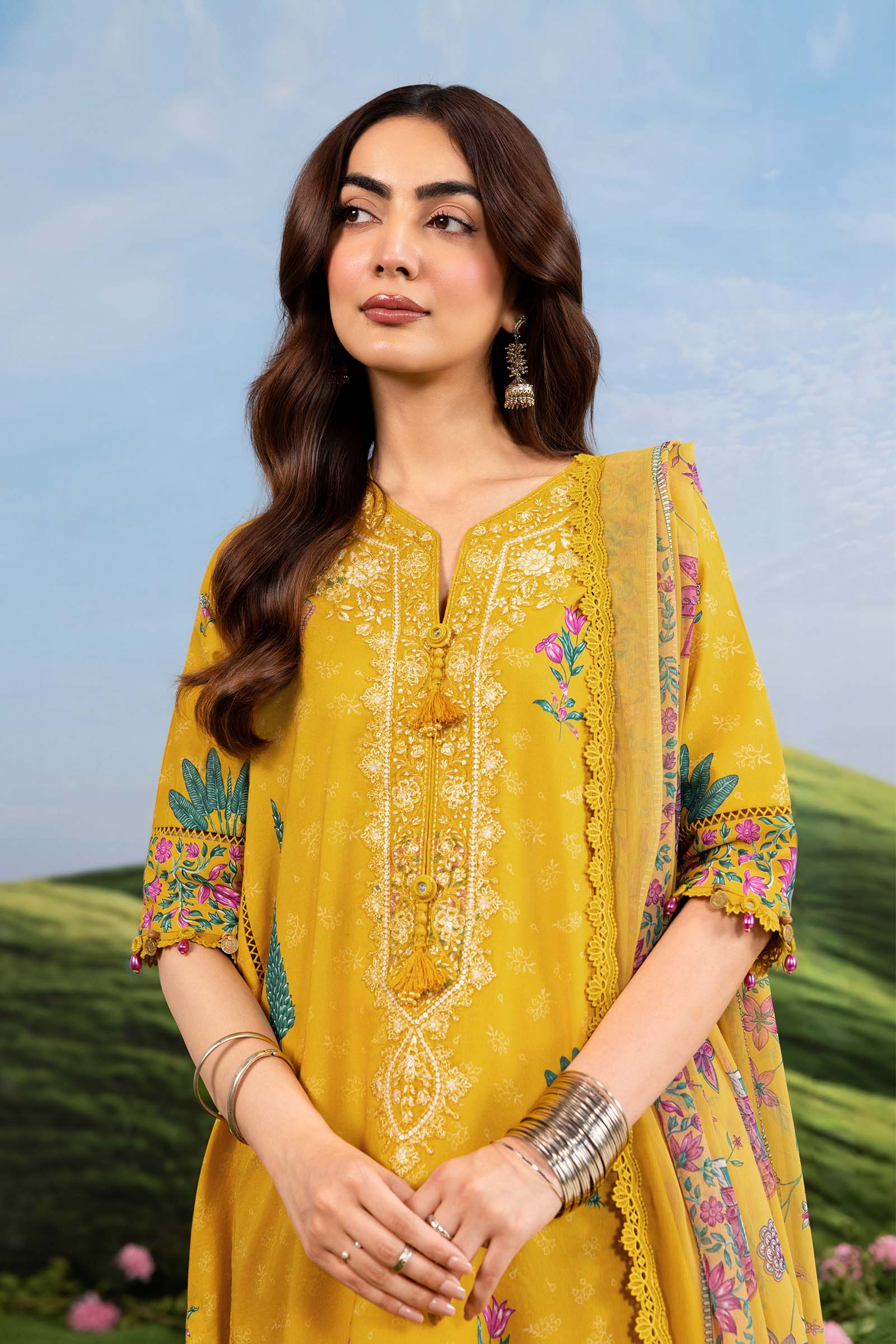 Maria B | M Basics Dreamscape Eid Lawn | MB-CUSV14-03A - House Of Hania