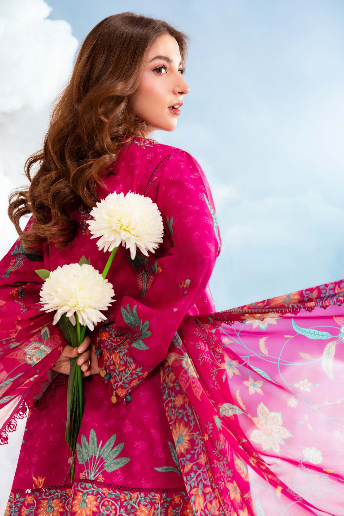Maria B | M Basics Dreamscape Eid Lawn | MB-CUSV14-03B - House Of Hania