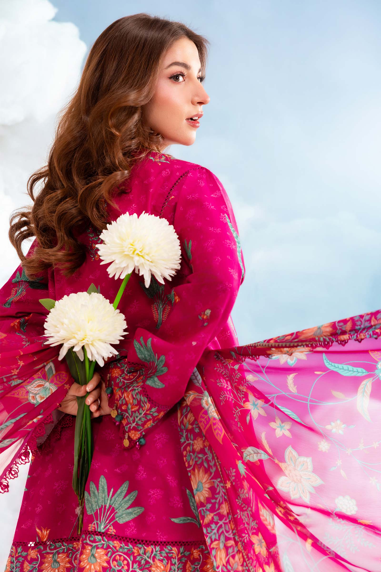 Maria B | M Basics Dreamscape Eid Lawn | MB-CUSV14-03B - House Of Hania