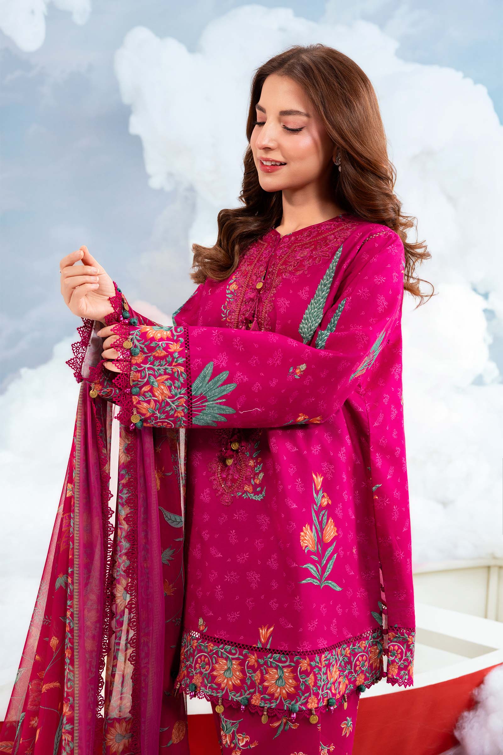 Maria B | M Basics Dreamscape Eid Lawn | MB-CUSV14-03B - House Of Hania