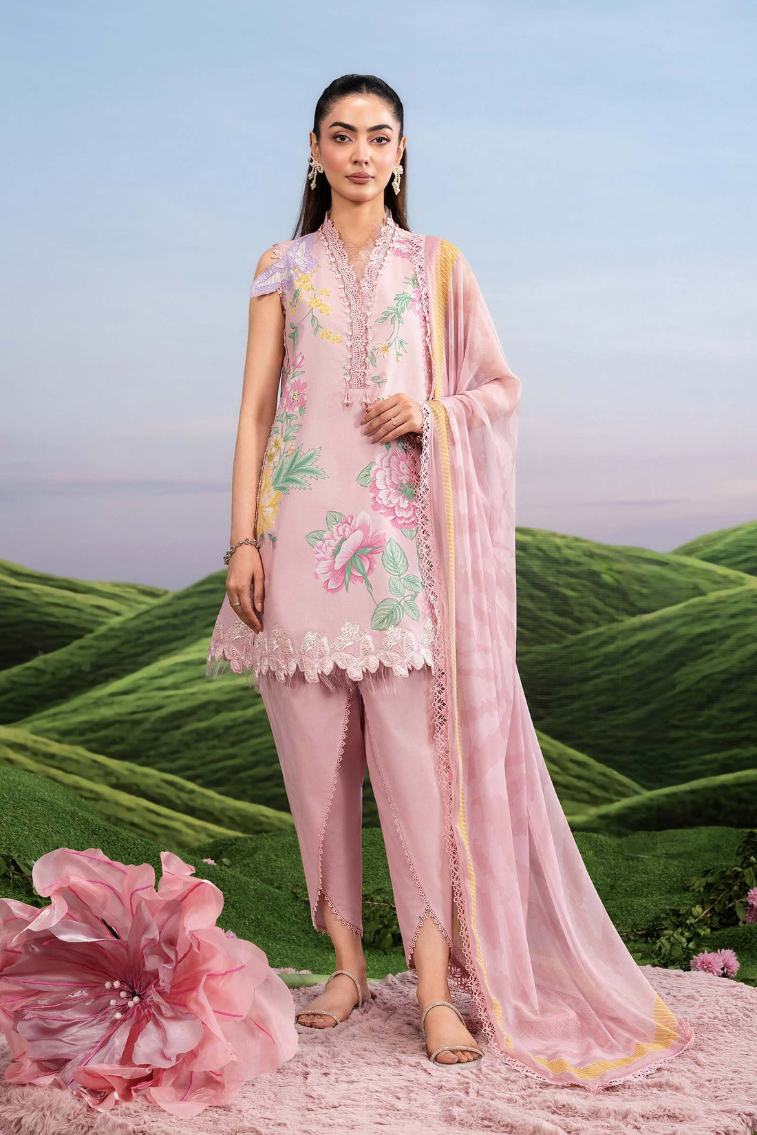 Maria B | M Basics Dreamscape Eid Lawn | MB-CUSV14-04A - House Of Hania
