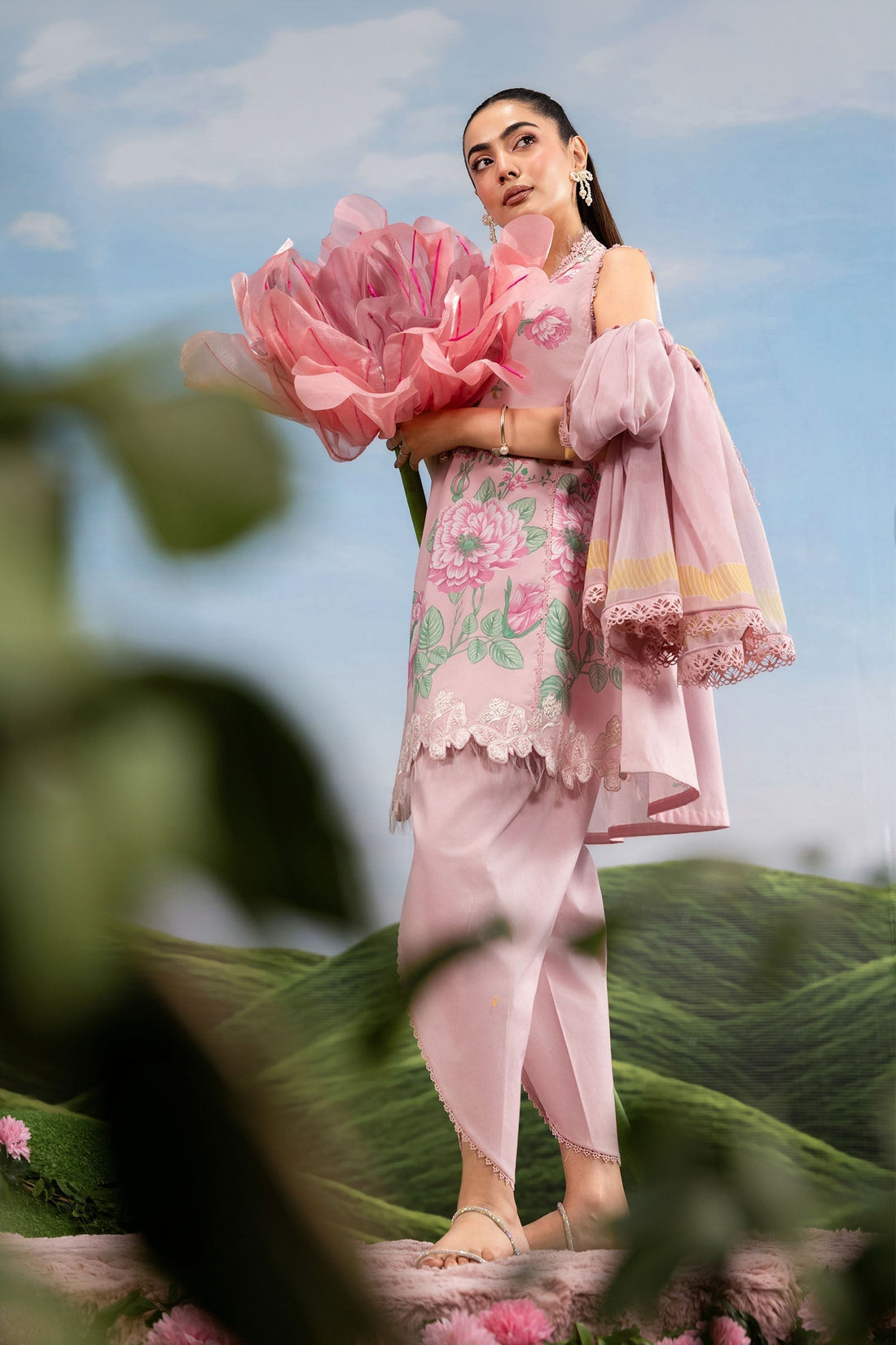 Maria B | M Basics Dreamscape Eid Lawn | MB-CUSV14-04A - House Of Hania