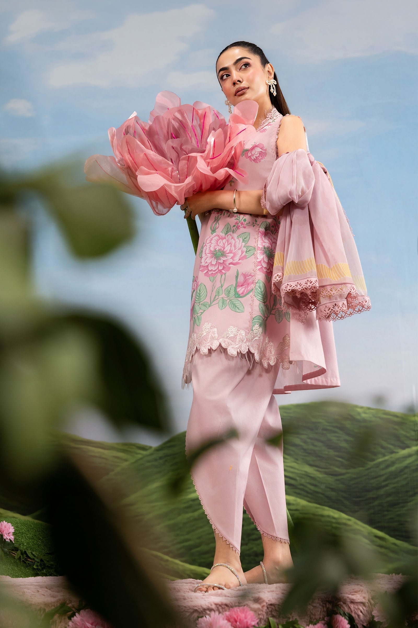 Maria B | M Basics Dreamscape Eid Lawn | MB-CUSV14-04A - House Of Hania