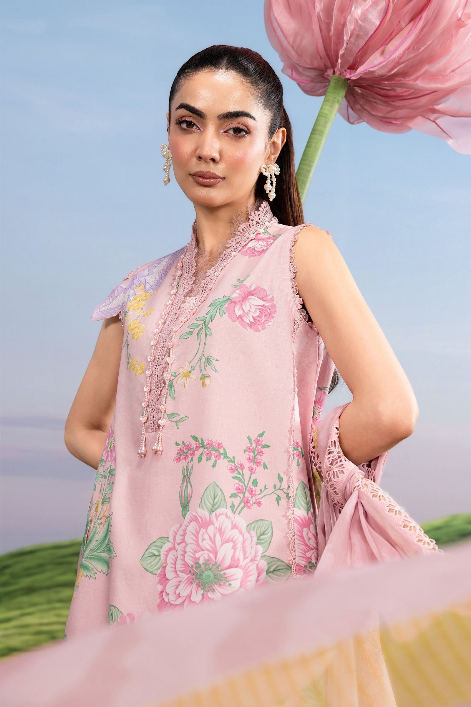 Maria B | M Basics Dreamscape Eid Lawn | MB-CUSV14-04A - House Of Hania