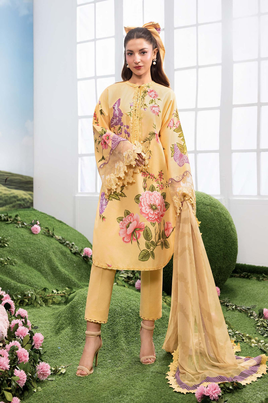 Maria B | M Basics Dreamscape Eid Lawn | MB-CUSV14-04B - House Of Hania