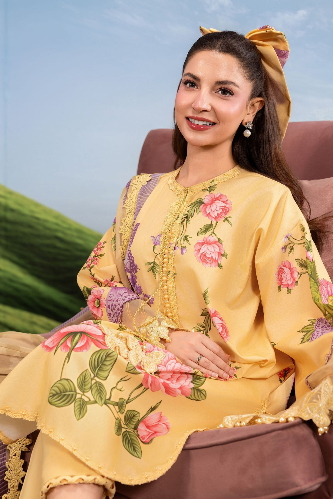 Maria B | M Basics Dreamscape Eid Lawn | MB-CUSV14-04B - House Of Hania