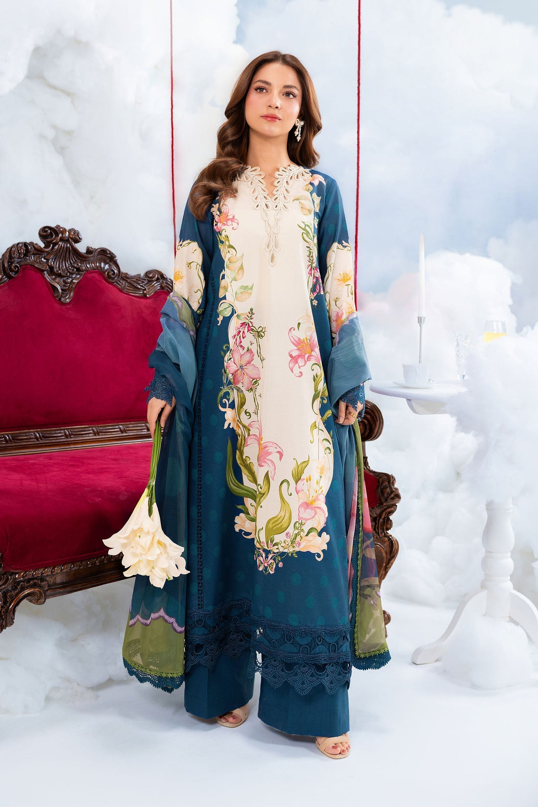 Maria B | M Basics Dreamscape Eid Lawn | MB-CUSV14-05B - House Of Hania