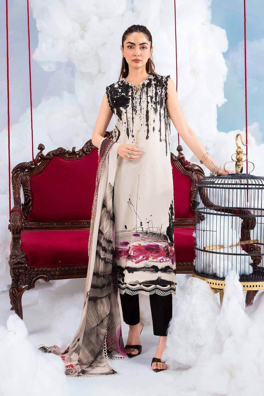 Maria B | M Basics Dreamscape Eid Lawn | MB-CUSV14-06B - House Of Hania
