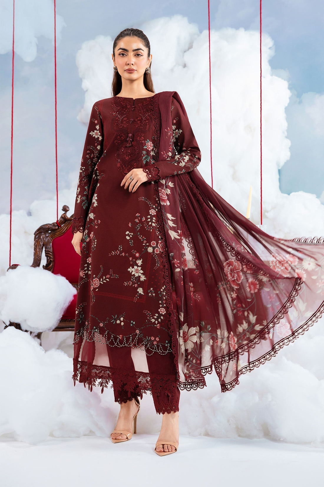 Maria B | M Basics Dreamscape Eid Lawn | MB-CUSV14-07A - House Of Hania