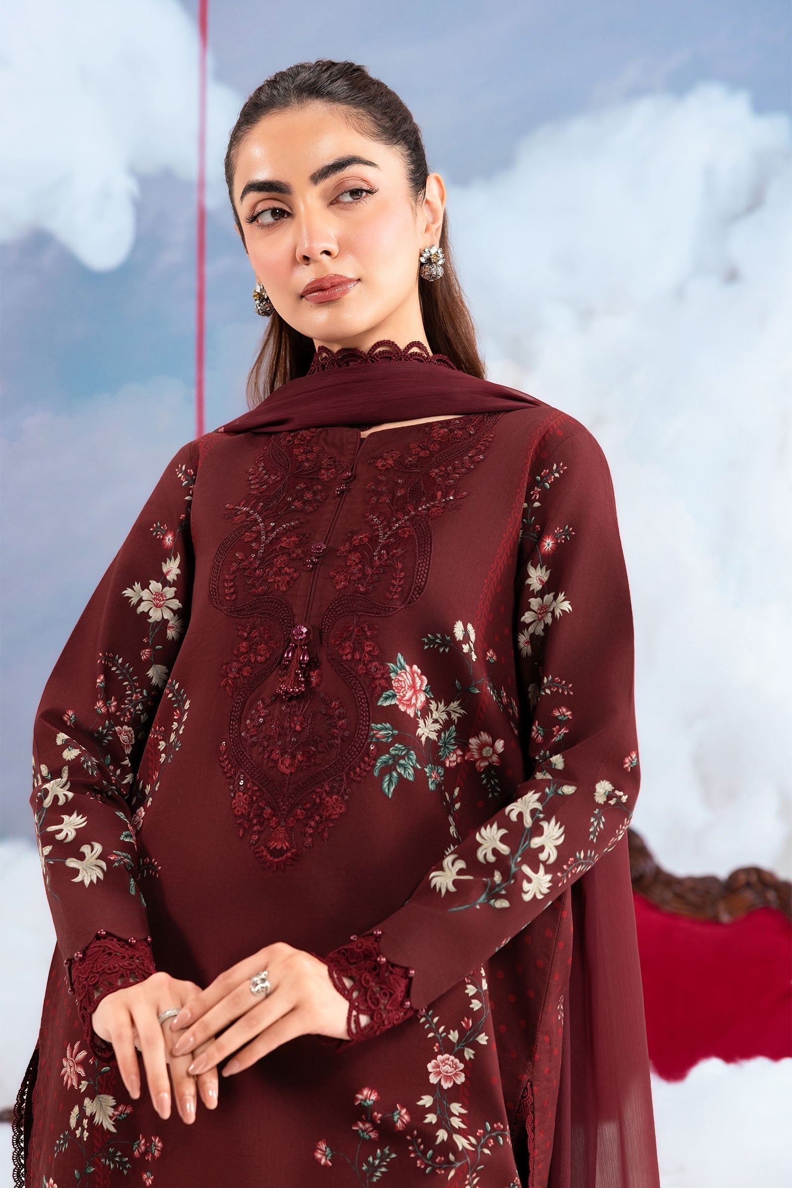 Maria B | M Basics Dreamscape Eid Lawn | MB-CUSV14-07A - House Of Hania