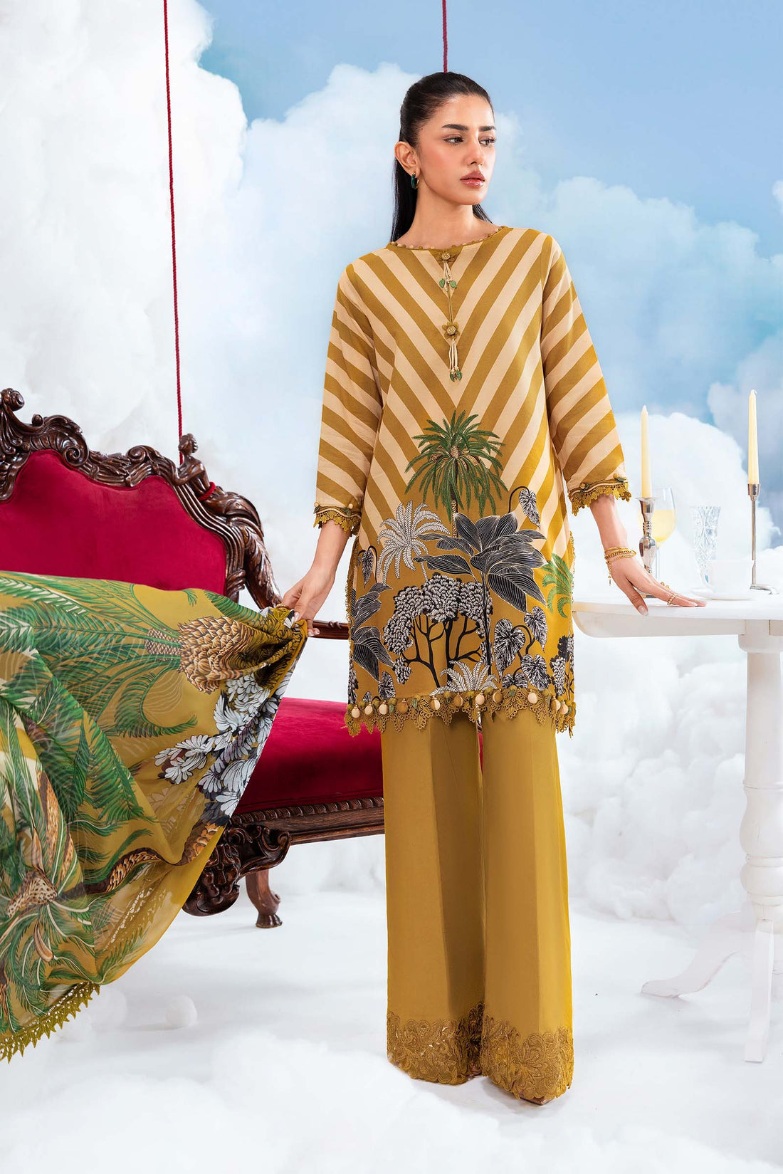 Maria B | M Basics Dreamscape Eid Lawn | MB-CUSV14-08A - House Of Hania