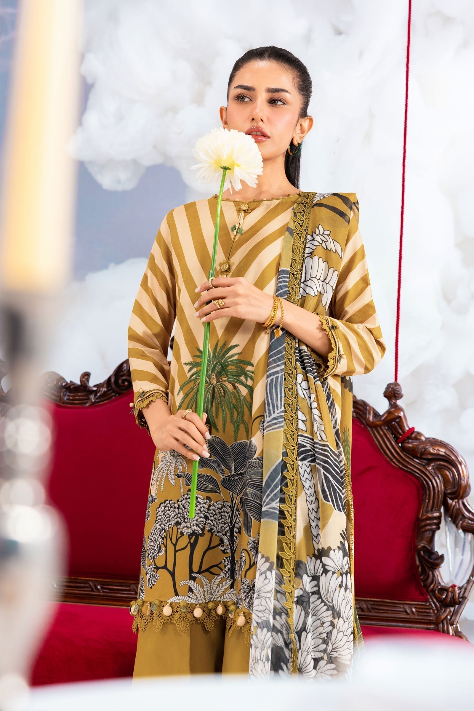 Maria B | M Basics Dreamscape Eid Lawn | MB-CUSV14-08A - House Of Hania