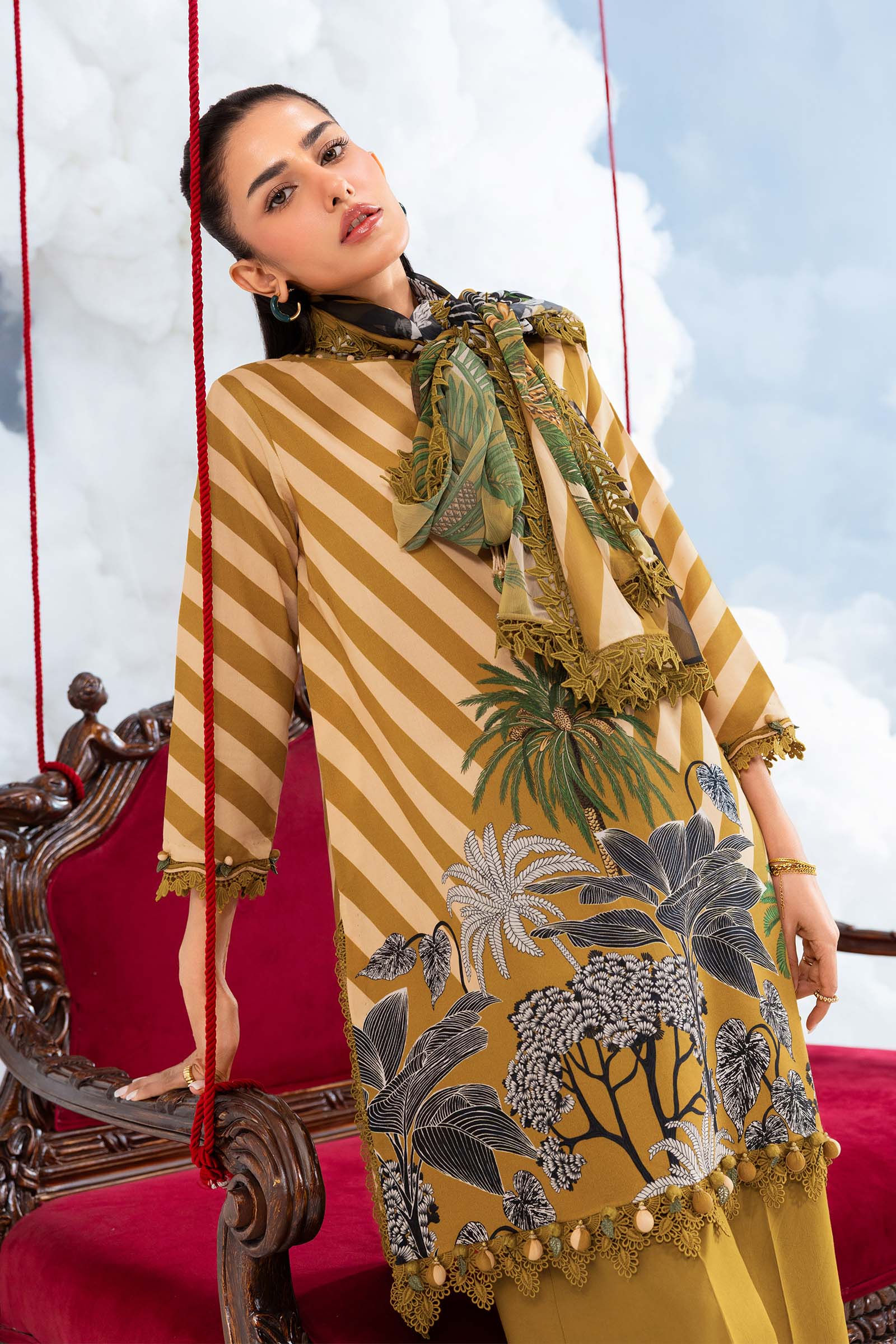Maria B | M Basics Dreamscape Eid Lawn | MB-CUSV14-08A - House Of Hania