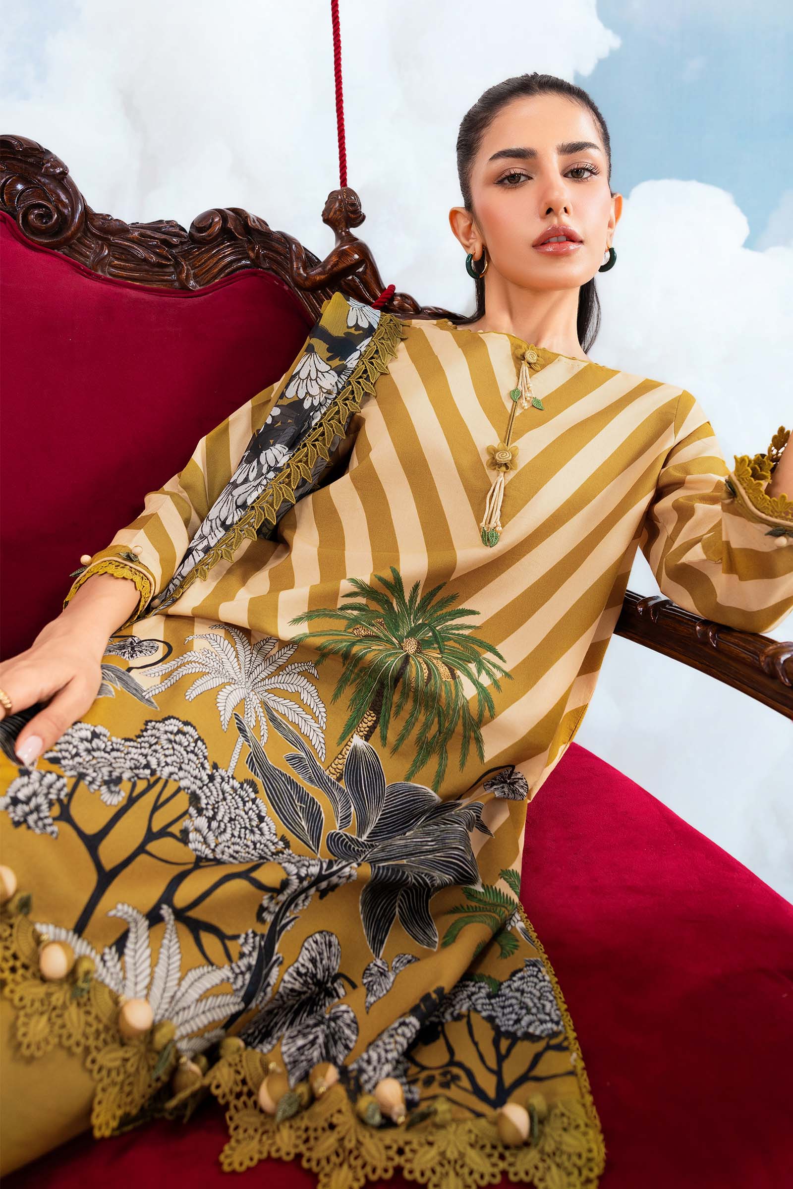 Maria B | M Basics Dreamscape Eid Lawn | MB-CUSV14-08A - House Of Hania