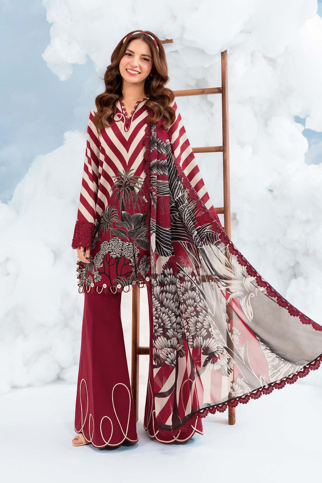 Maria B | M Basics Dreamscape Eid Lawn | MB-CUSV14-08B - House Of Hania