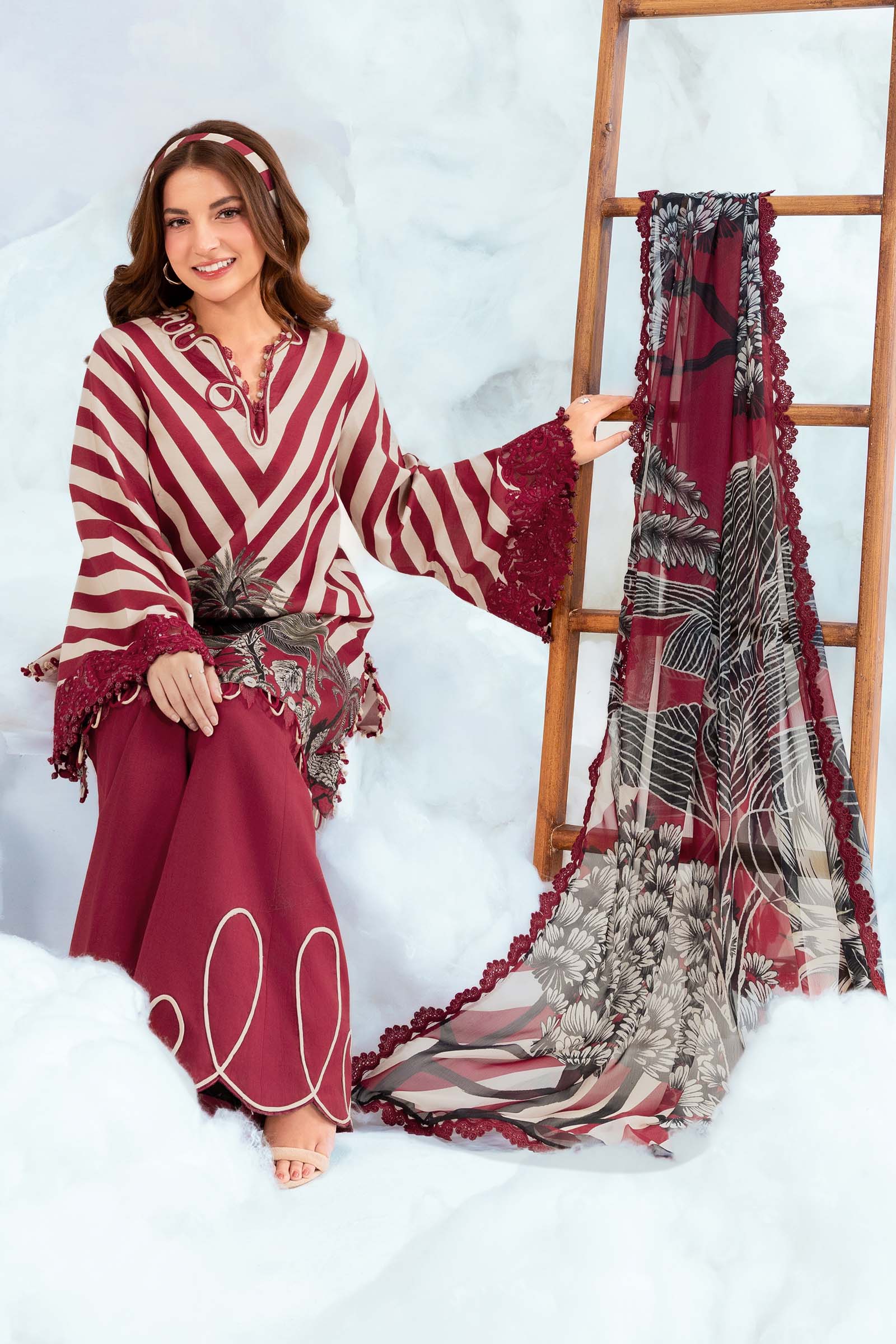 Maria B | M Basics Dreamscape Eid Lawn | MB-CUSV14-08B - House Of Hania
