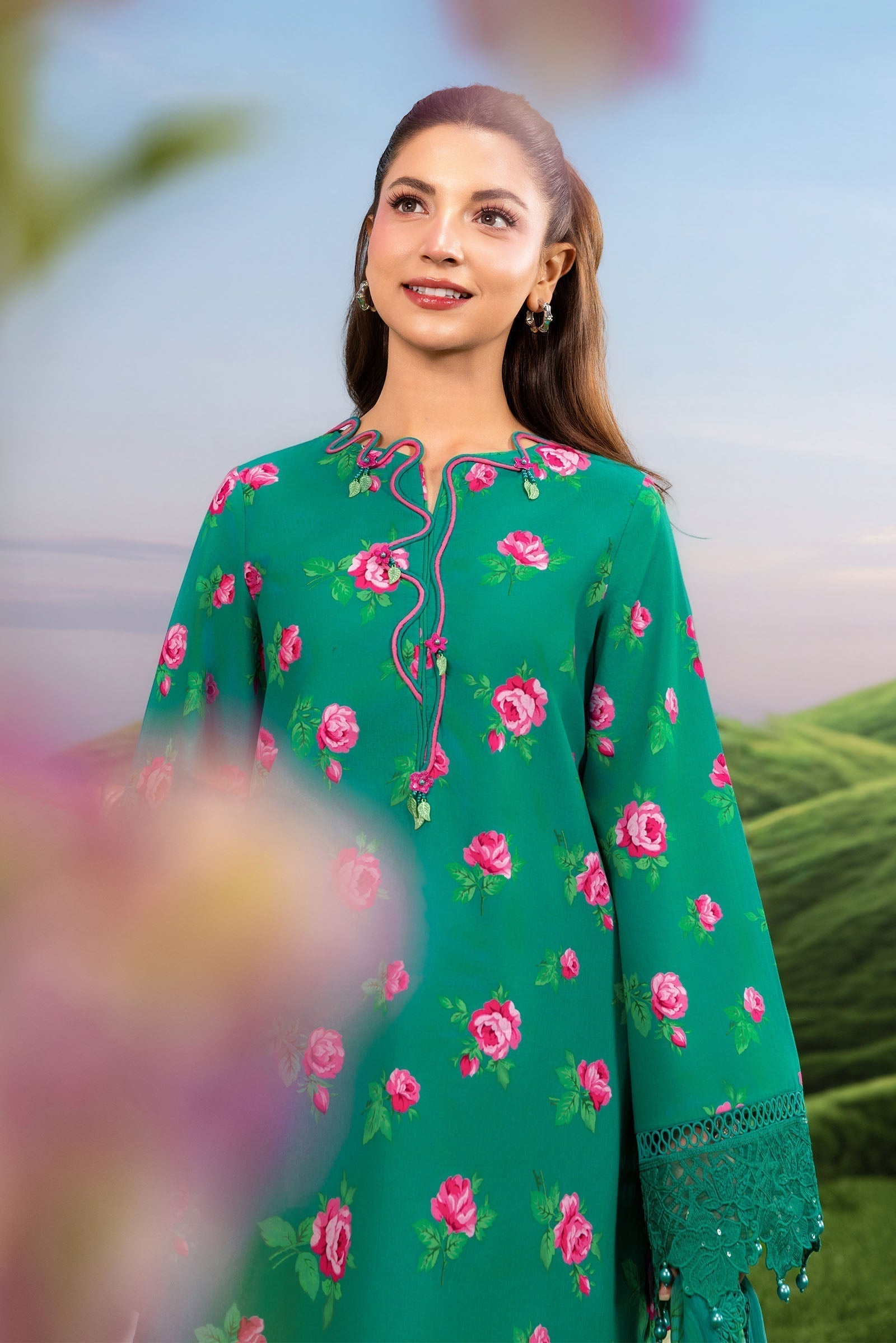 Maria B | M Basics Dreamscape Eid Lawn | MB-CUSV14-09A - House Of Hania