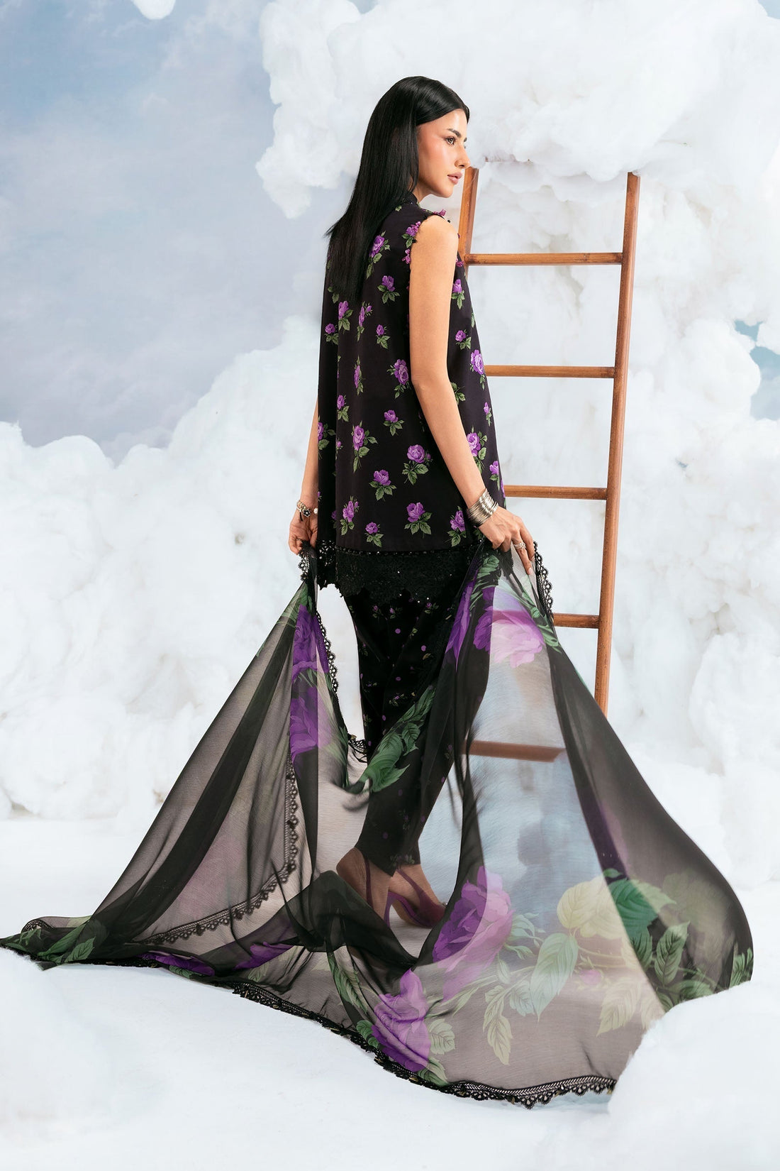 Maria B | M Basics Dreamscape Eid Lawn | MB-CUSV14-09B - House Of Hania