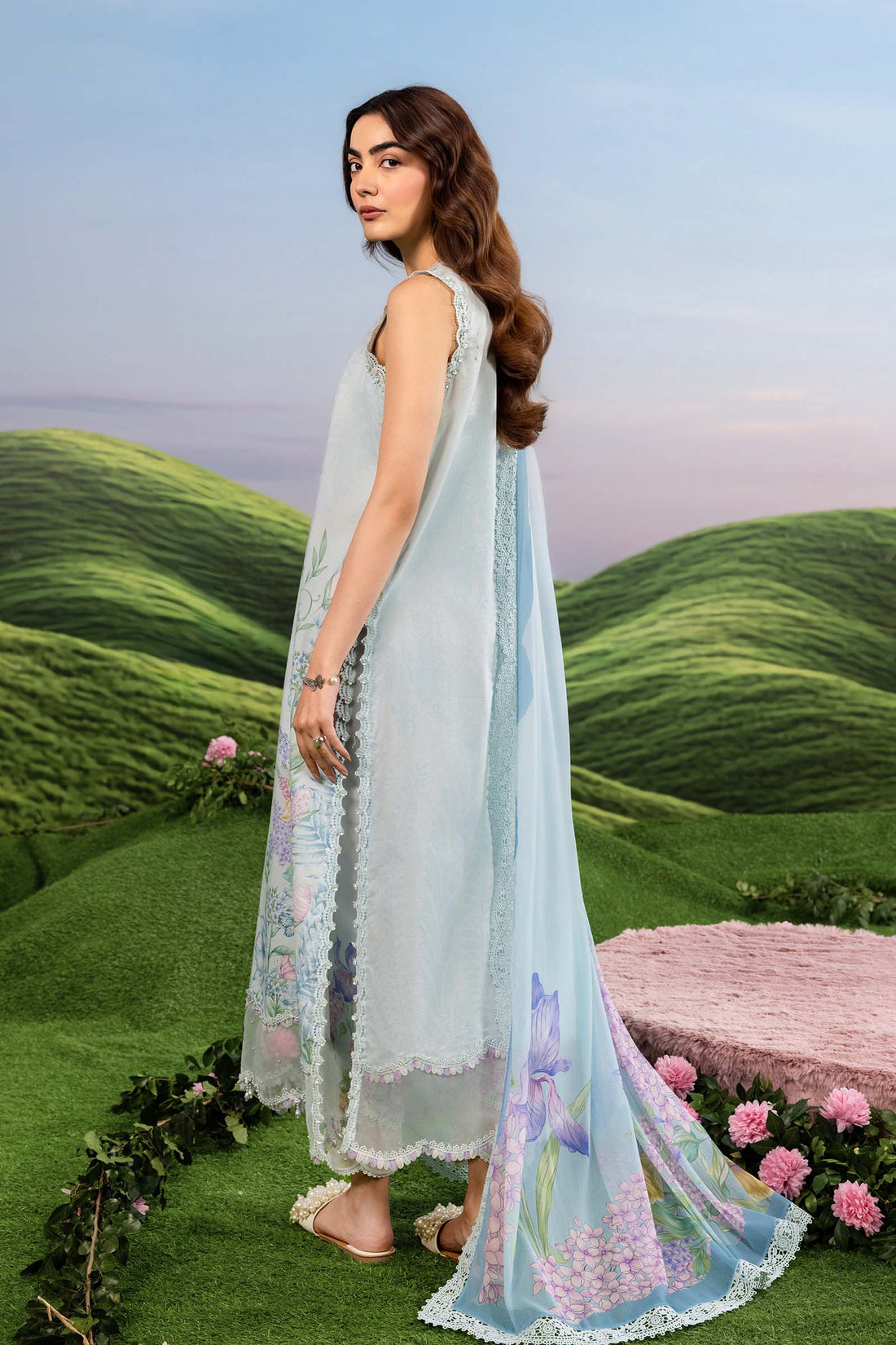 Maria B | M Basics Dreamscape Eid Lawn | MB-CUSV14-10A - House Of Hania