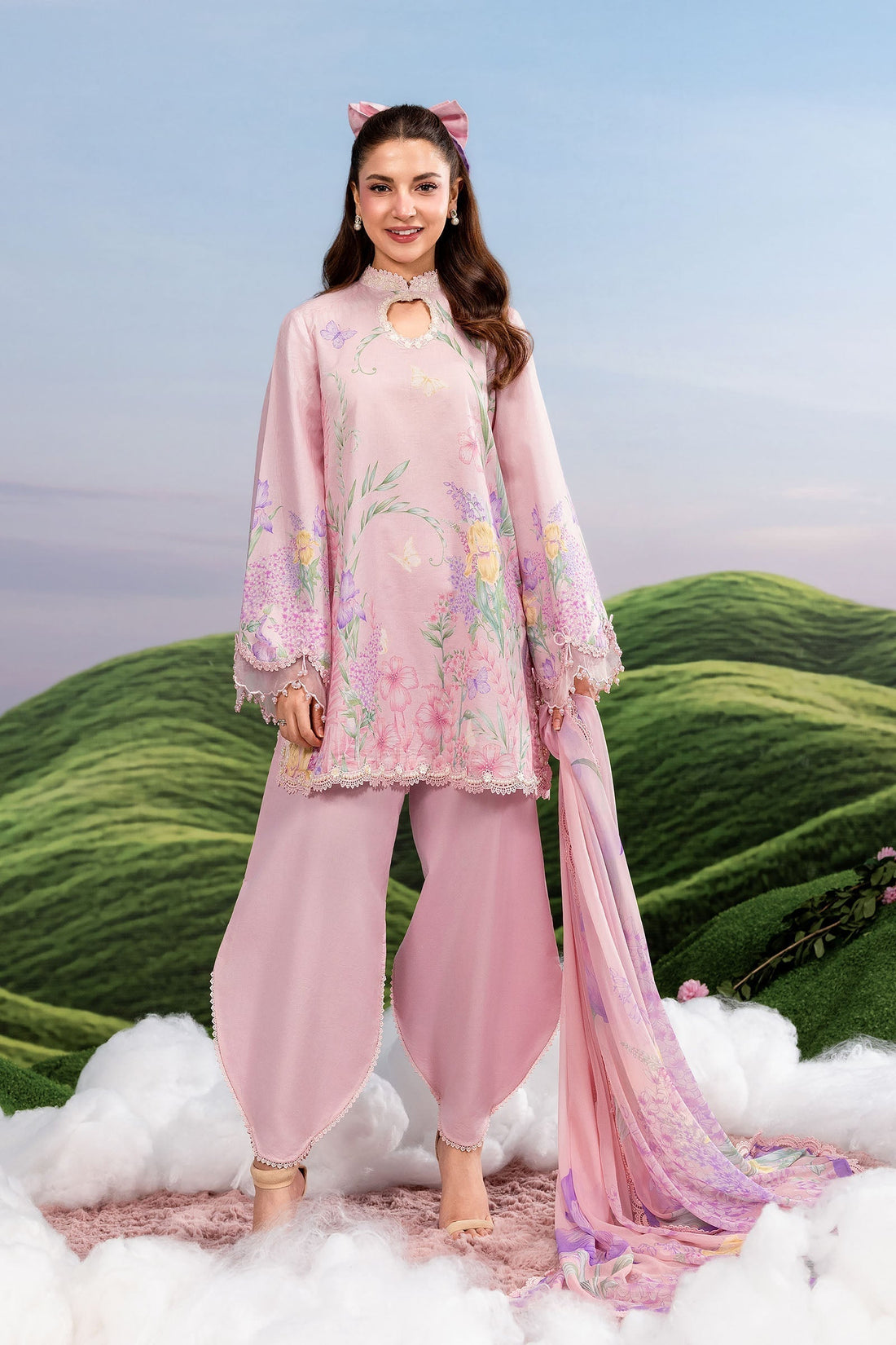 Maria B | M Basics Dreamscape Eid Lawn | MB-CUSV14-10B - House Of Hania